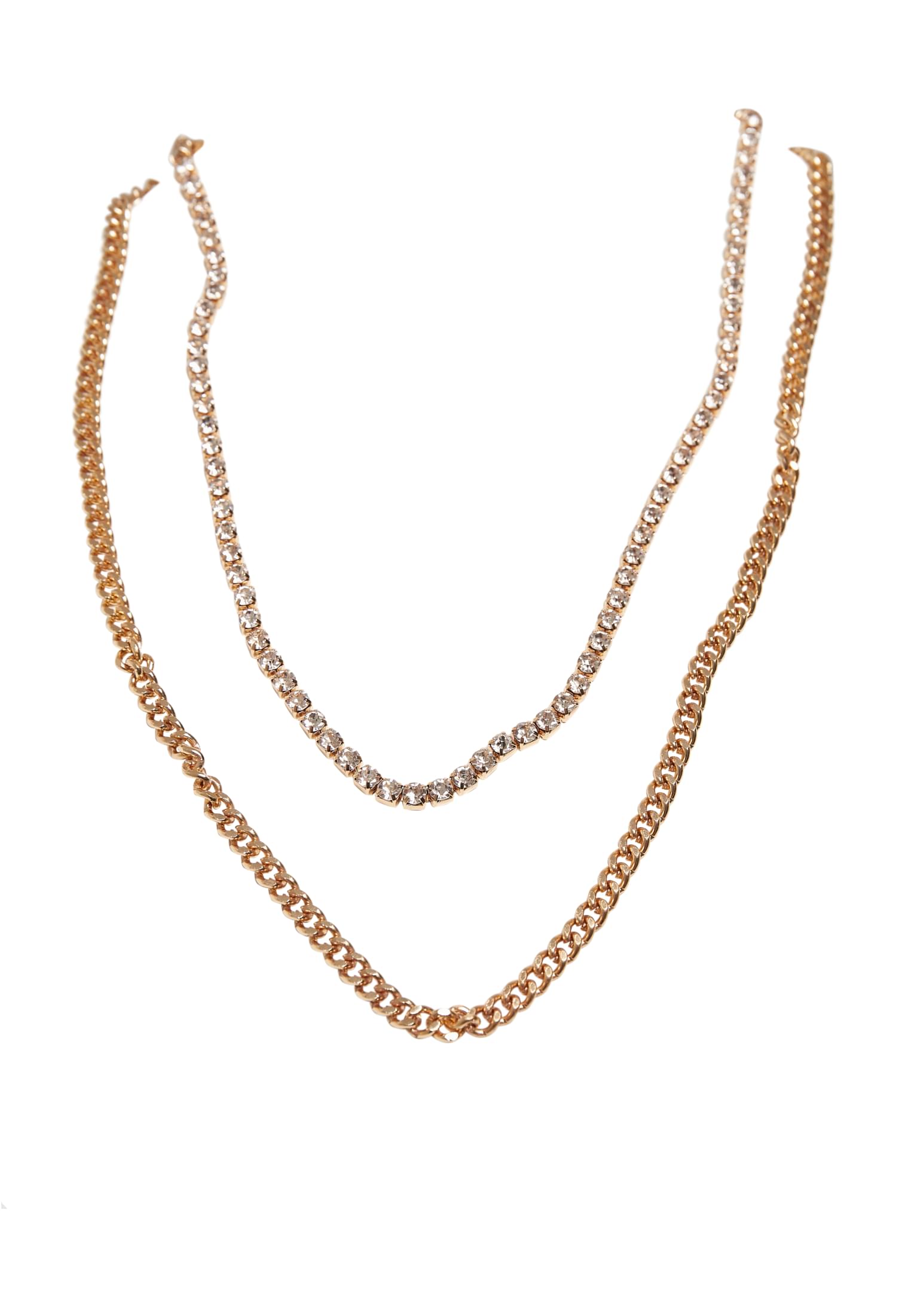 Double Layer Diamond Necklace | gold