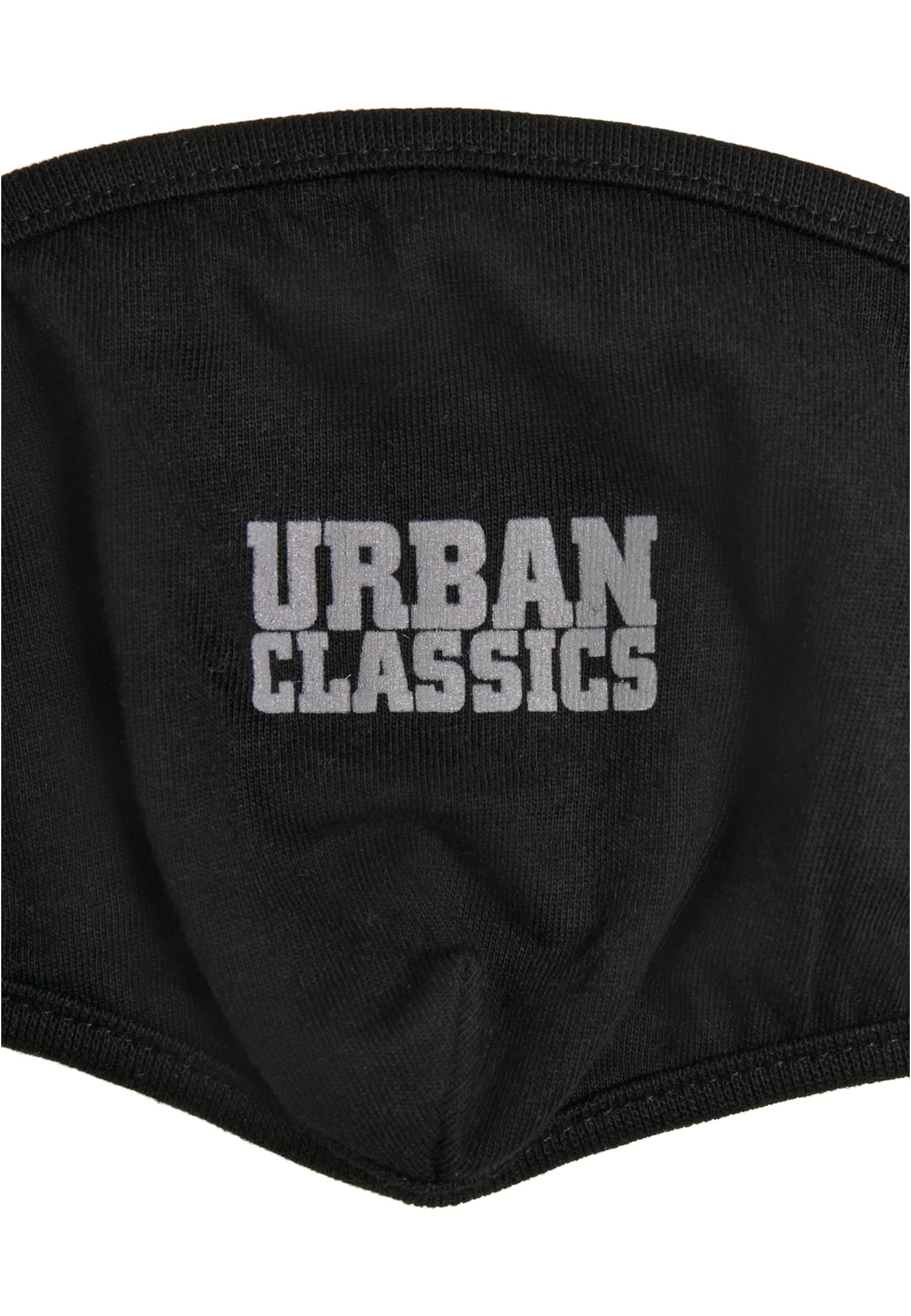 Urban Classics Cotton Face Mask 2-Pack | black/white+black/grey