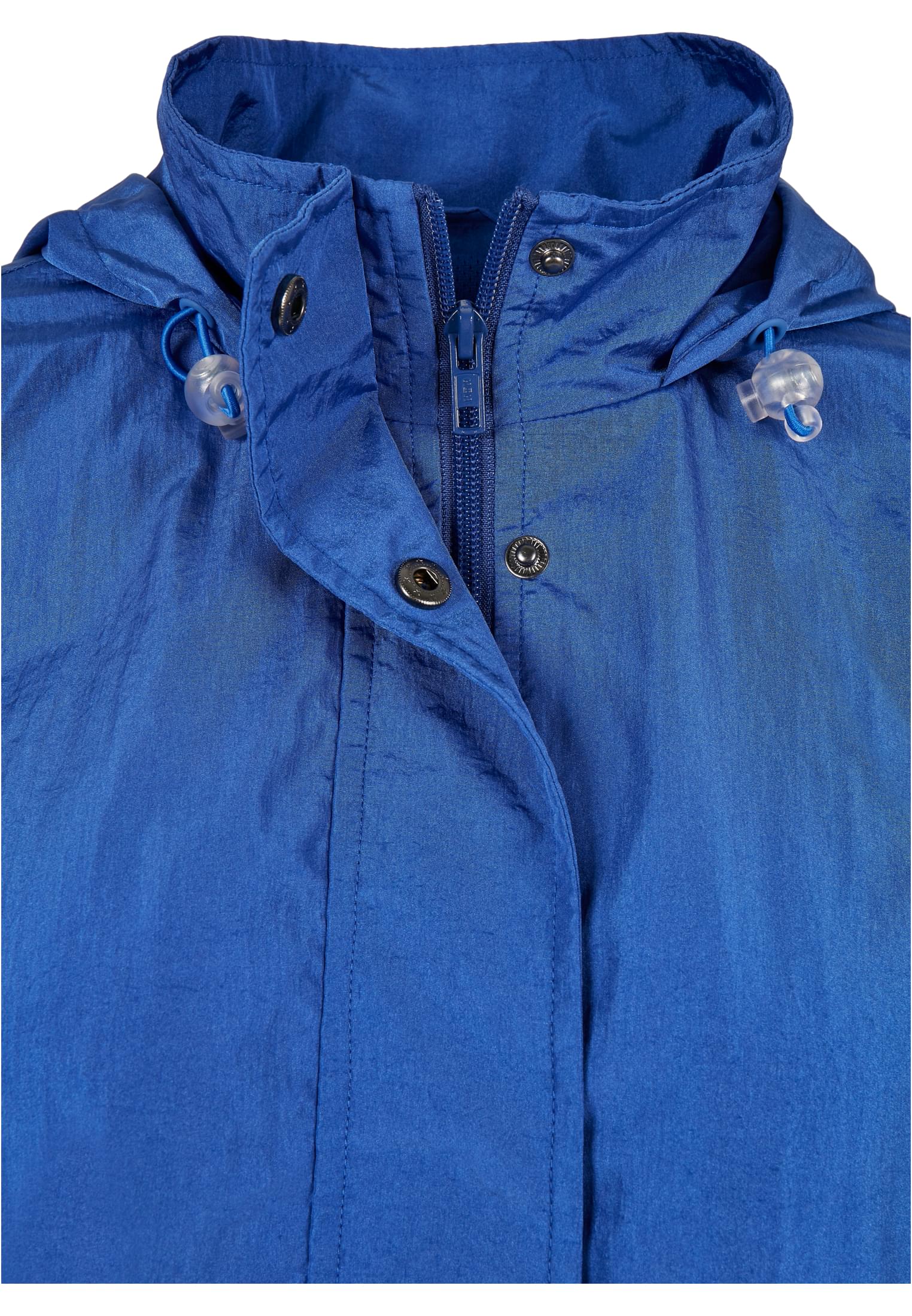 Ladies Oversized Shiny Crinkle Nylon Jacket | sporty blue