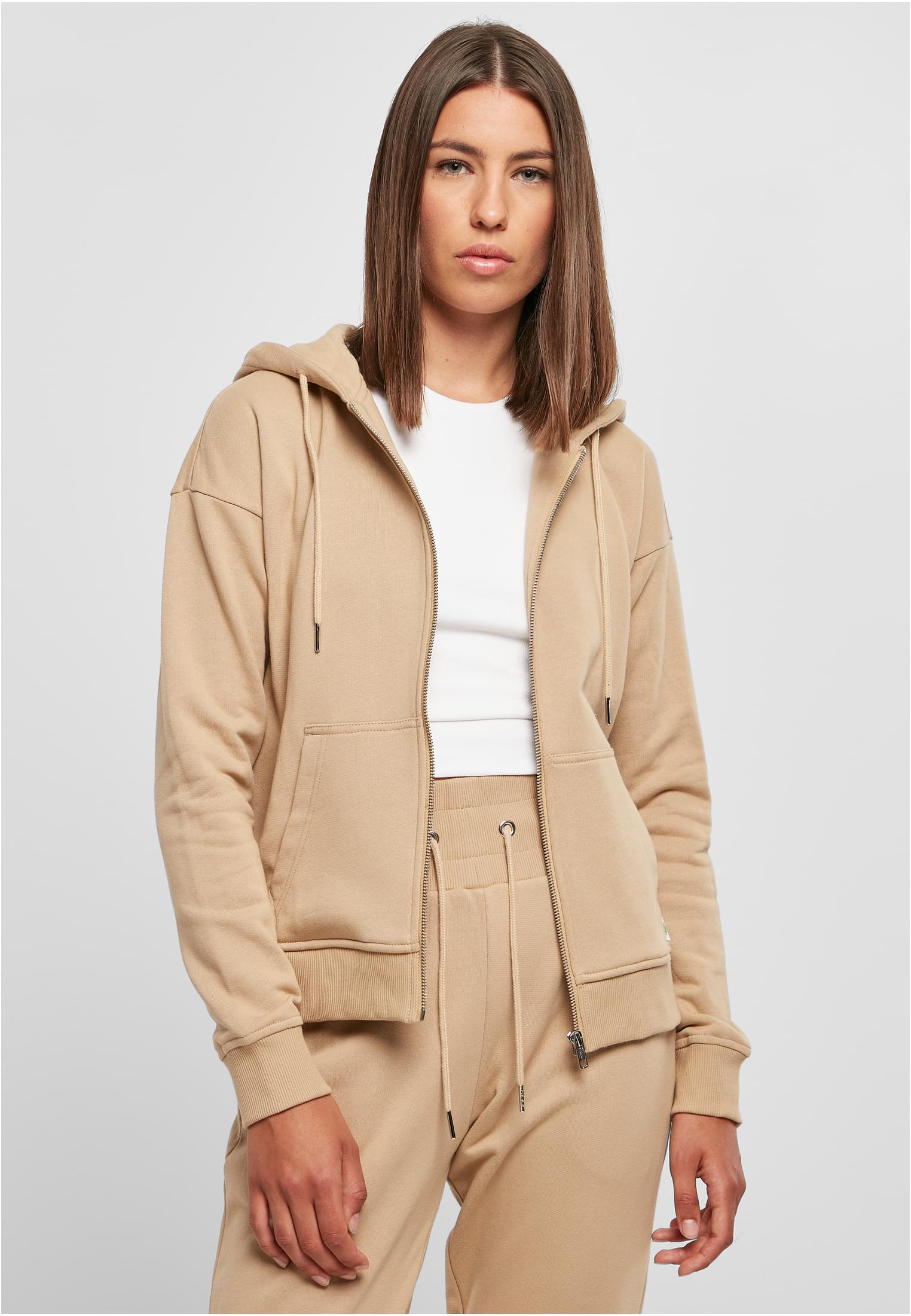 Ladies Organic Terry Zip Hoody | unionbeige