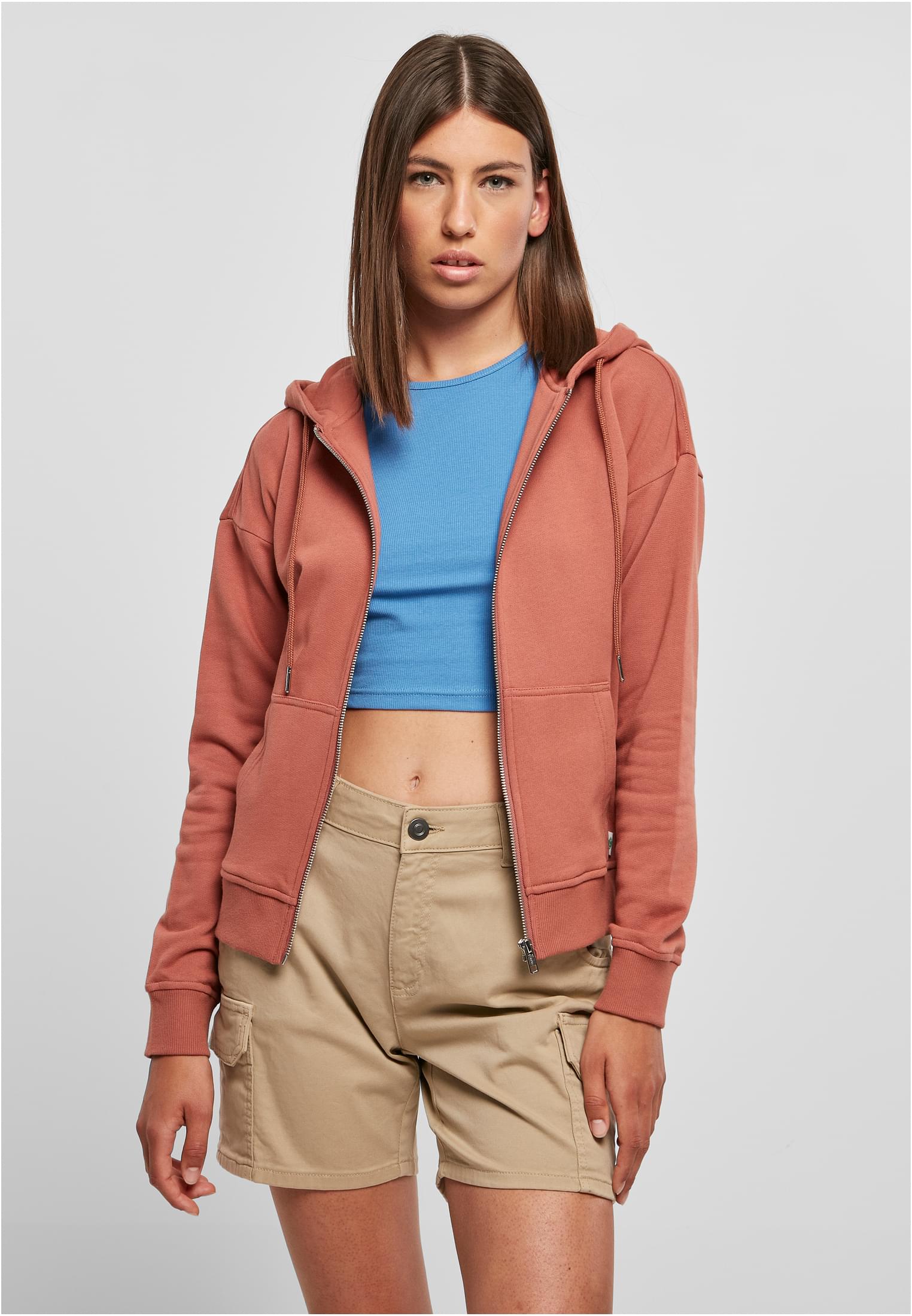 Ladies Organic Terry Zip Hoody | terracotta