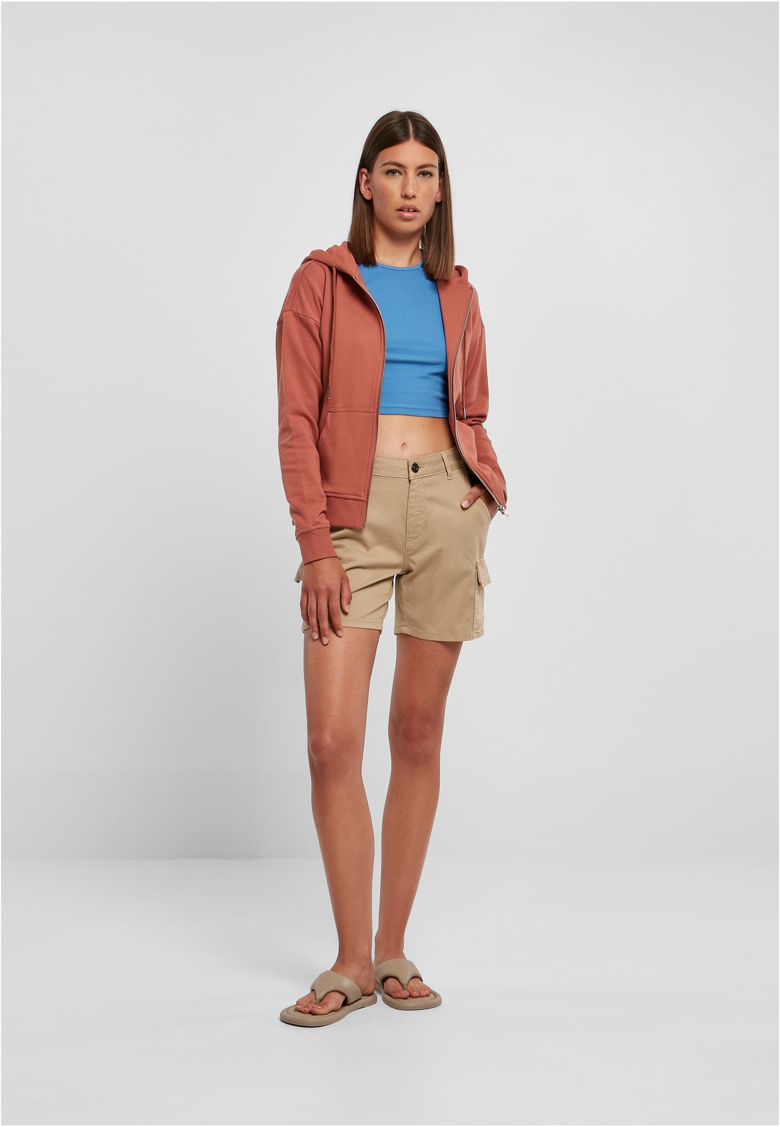 Ladies Organic Terry Zip Hoody | terracotta