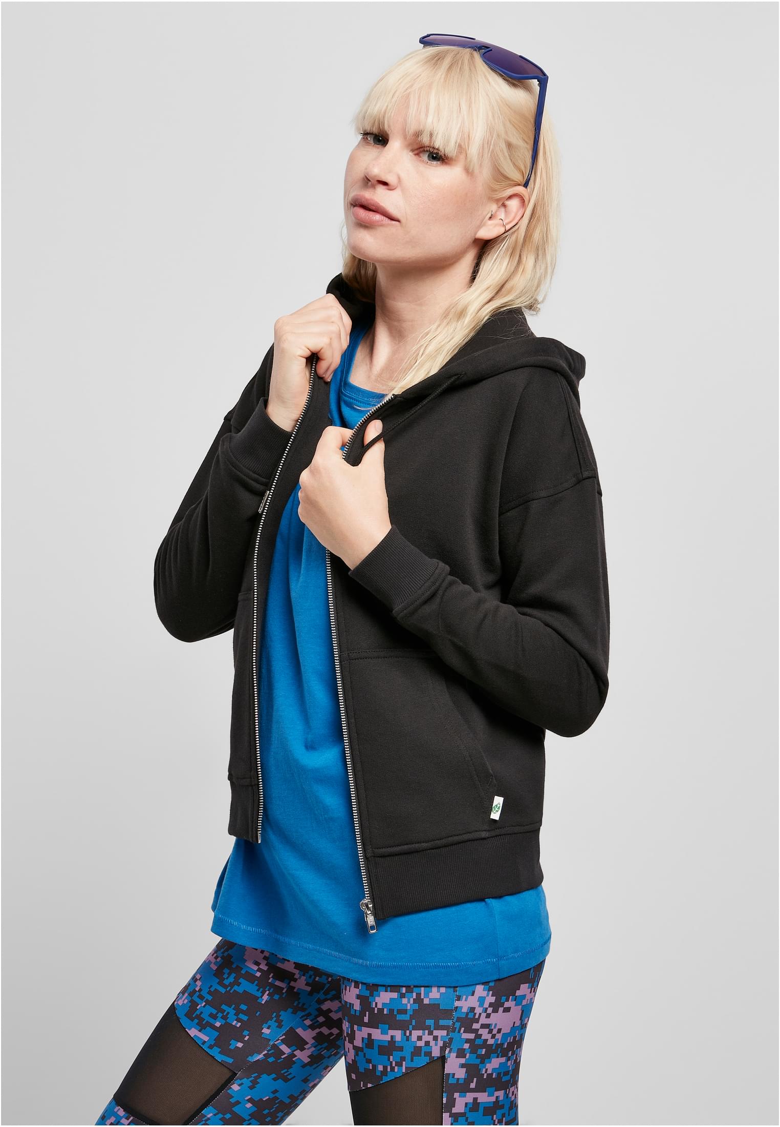 Ladies Organic Terry Zip Hoody | black