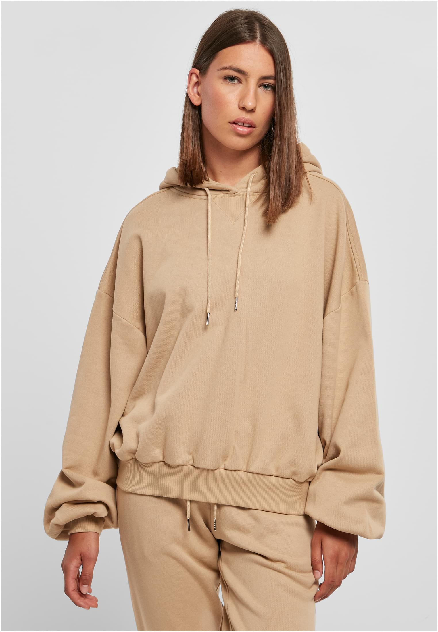 Ladies Organic Oversized Terry Hoody | unionbeige