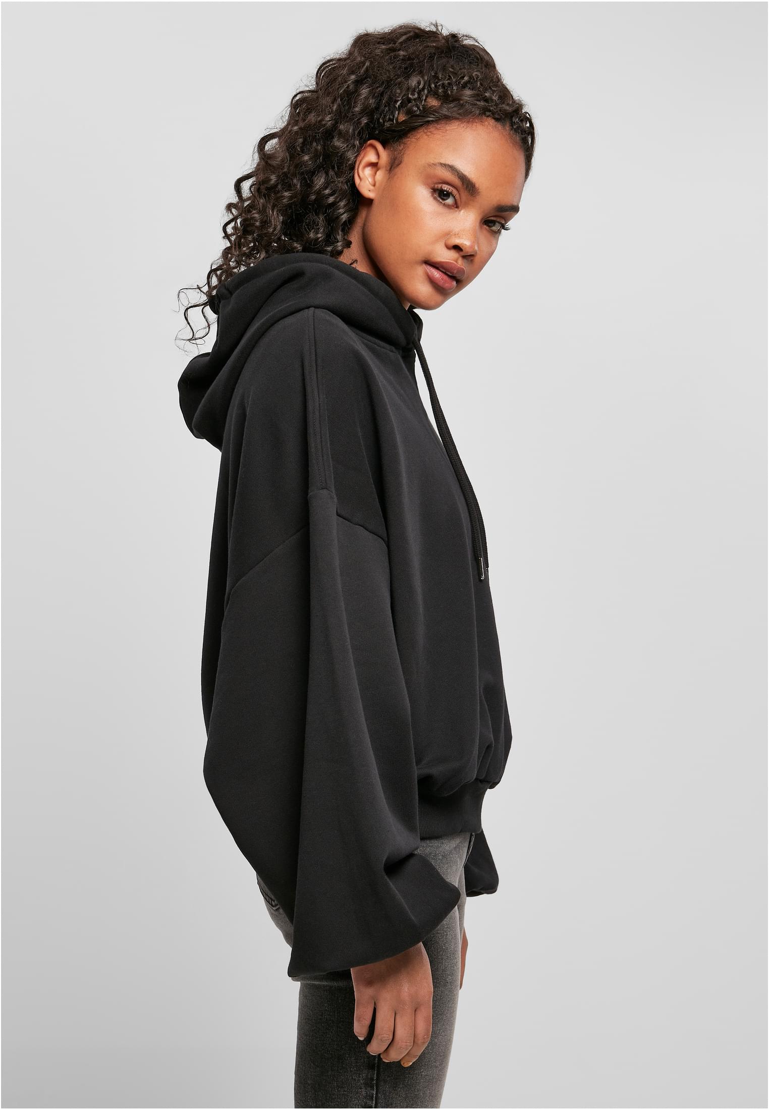 Ladies Organic Oversized Terry Hoody | black