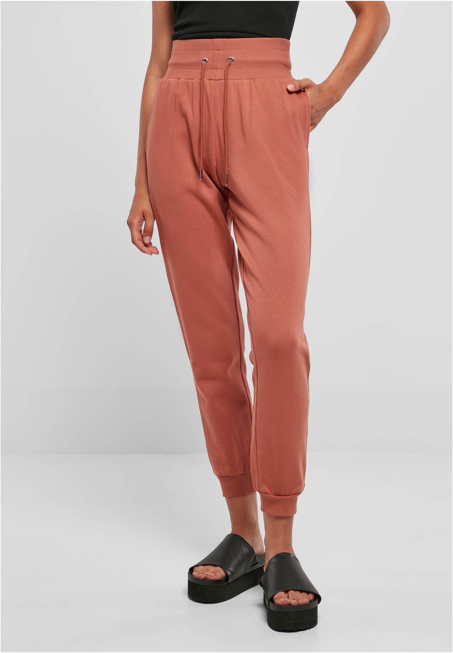 Ladies Organic High Waist Sweat Pants | terracotta