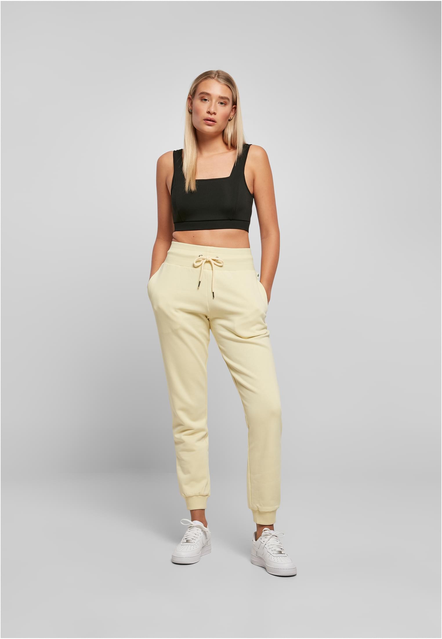 Ladies Organic High Waist Sweat Pants | softyellow