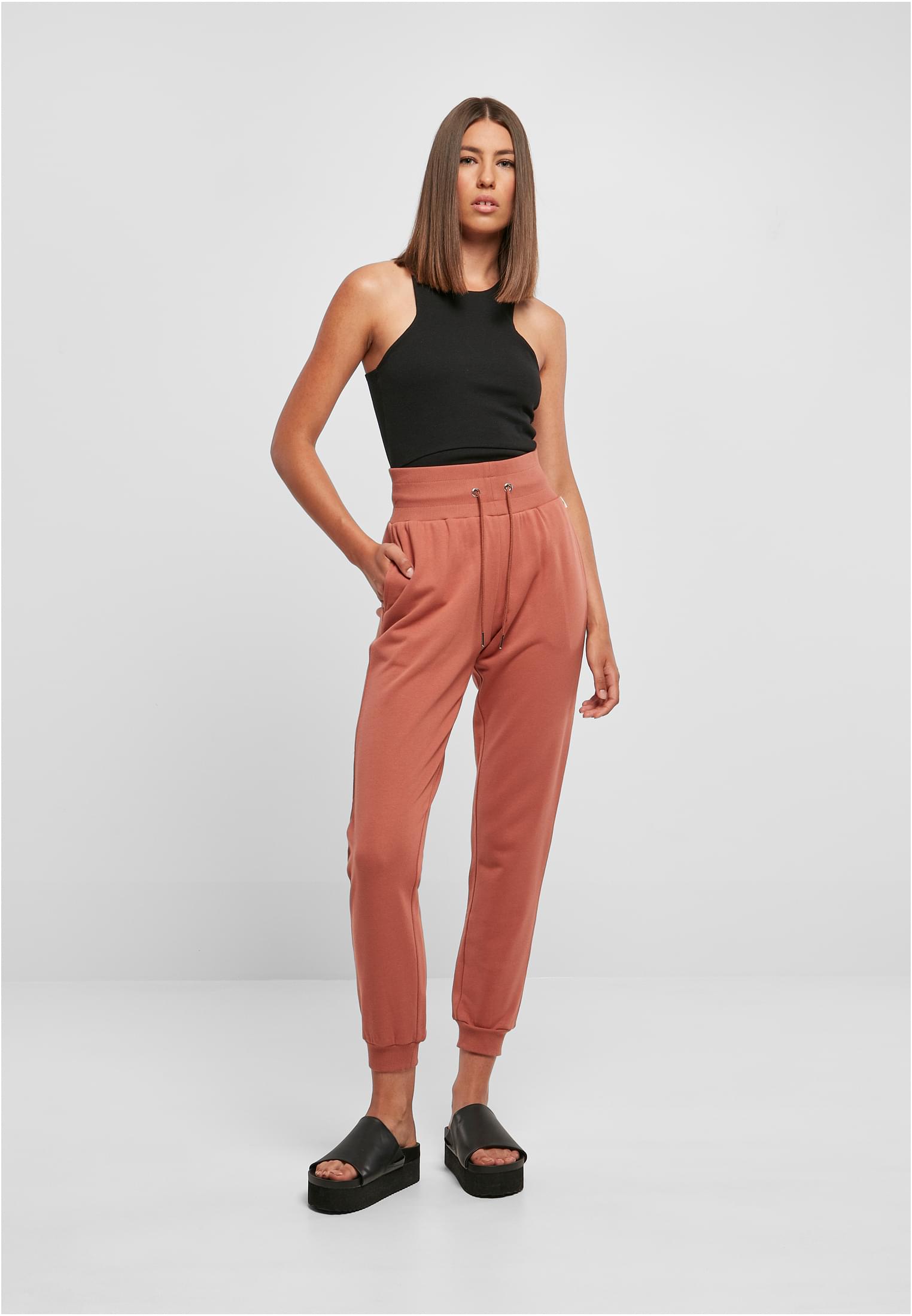 Ladies Organic High Waist Sweat Pants | terracotta