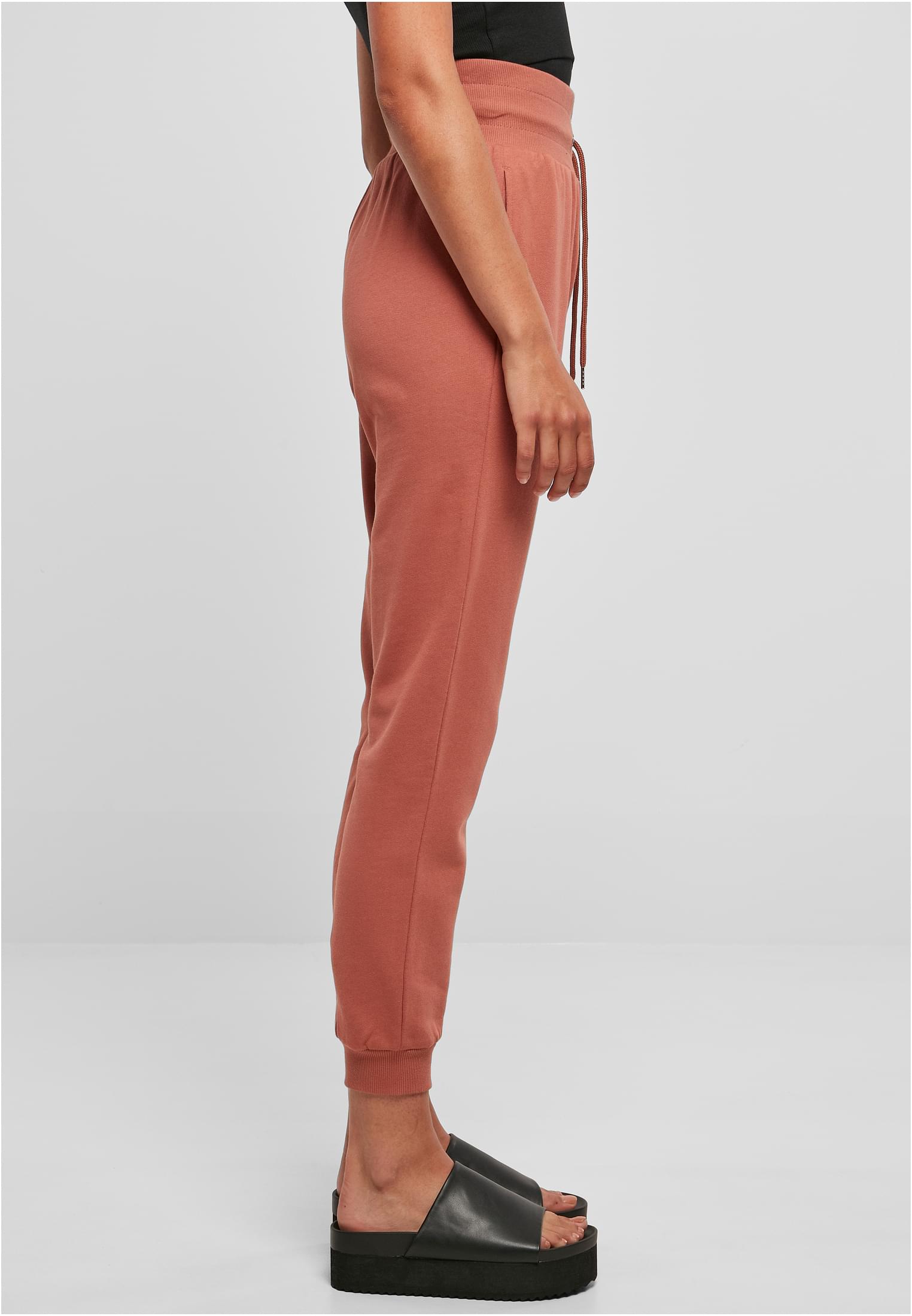 Ladies Organic High Waist Sweat Pants | terracotta