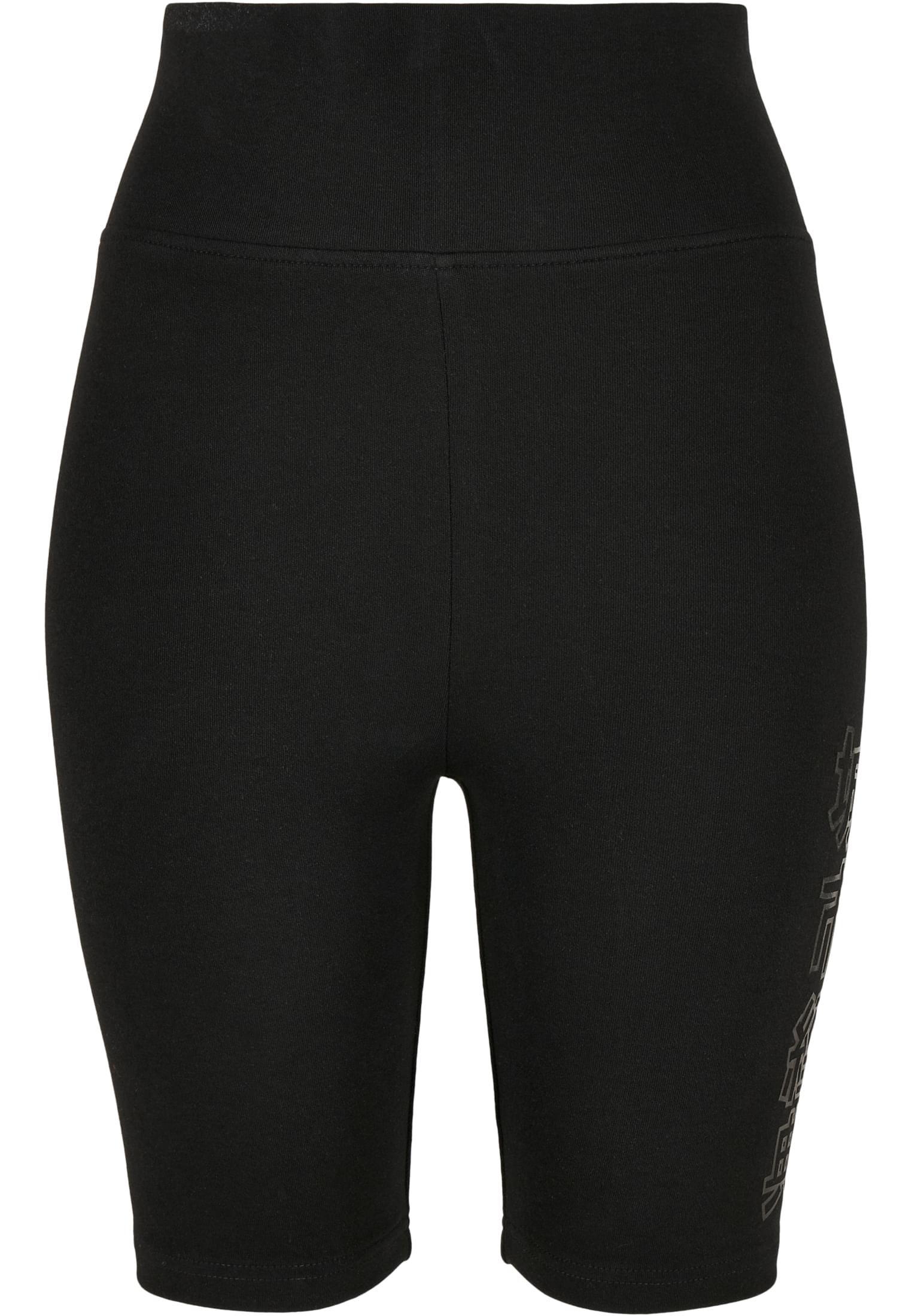 Ladies High Waist Branded Cycle Shorts | black/black