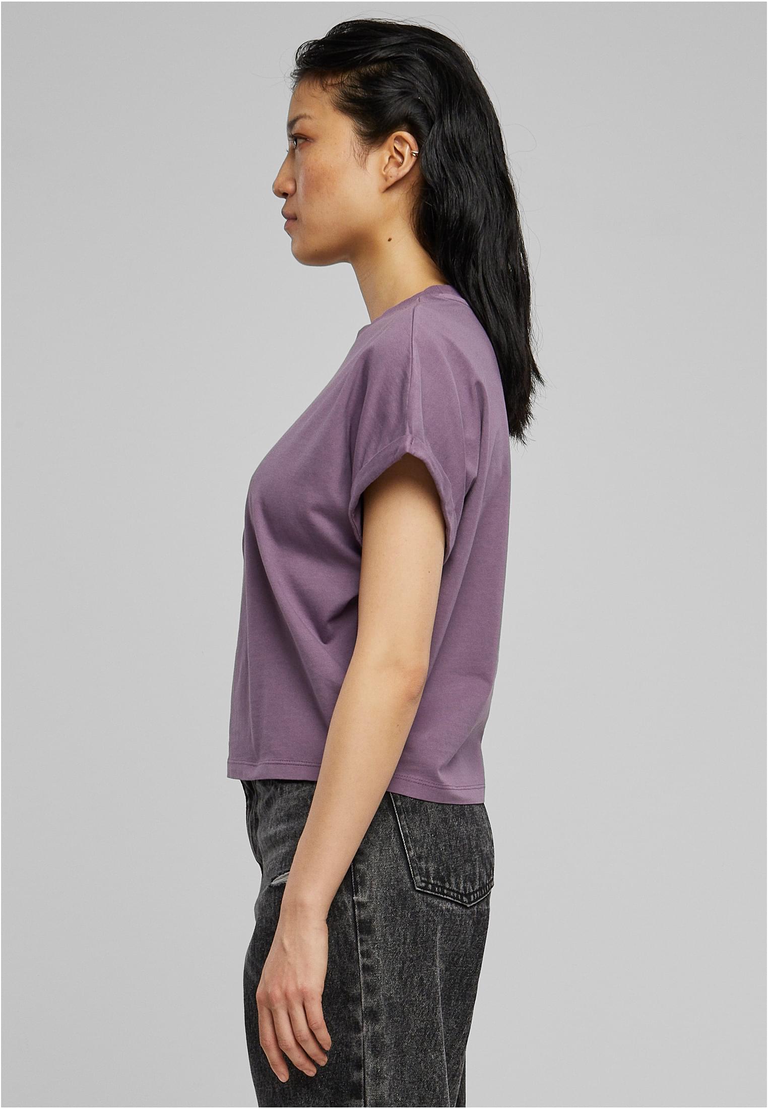 Ladies Short Pigment Dye Cut On Sleeve Tee | duskviolet