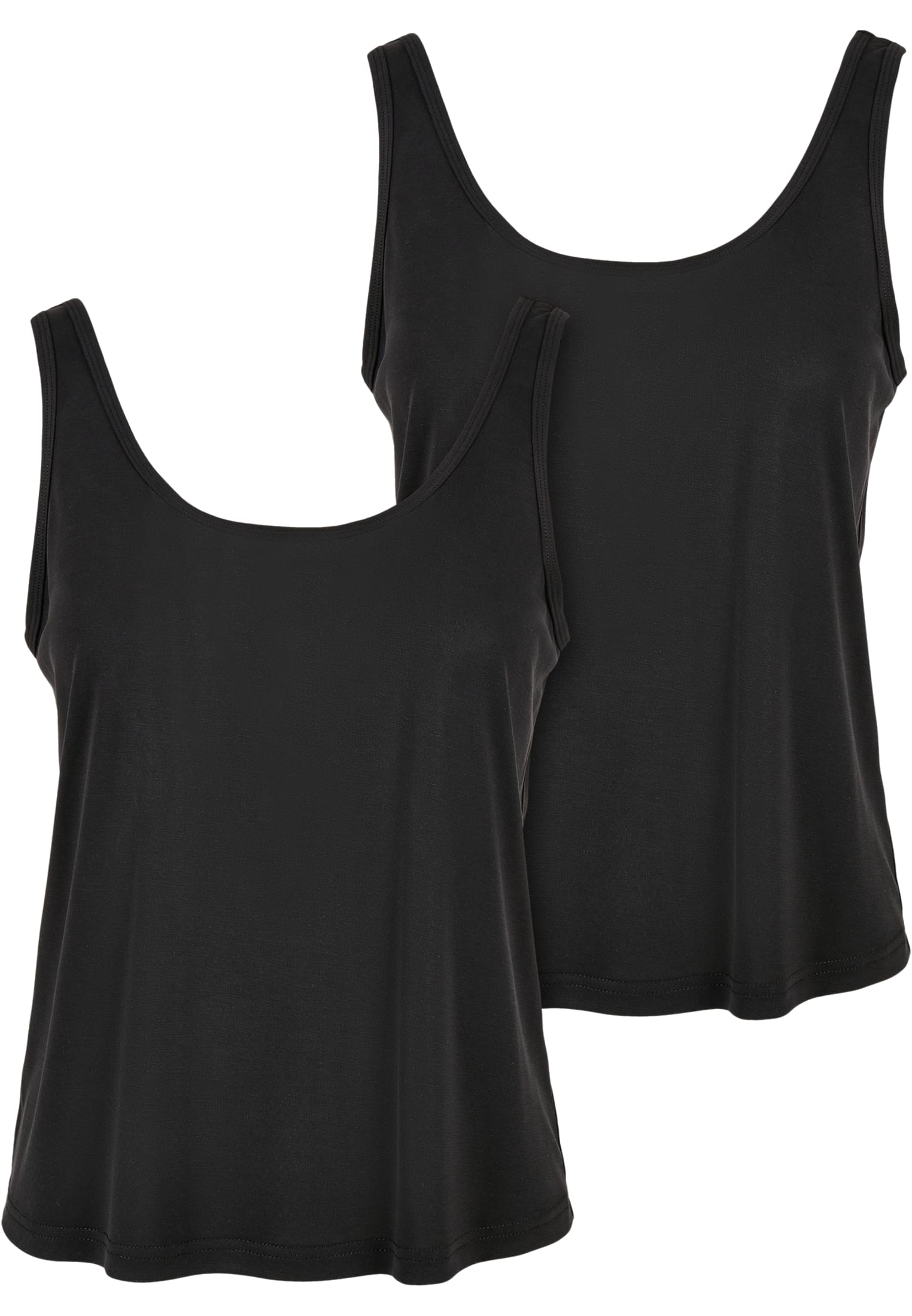 Ladies Modal Loose Top 2-Pack | black+black