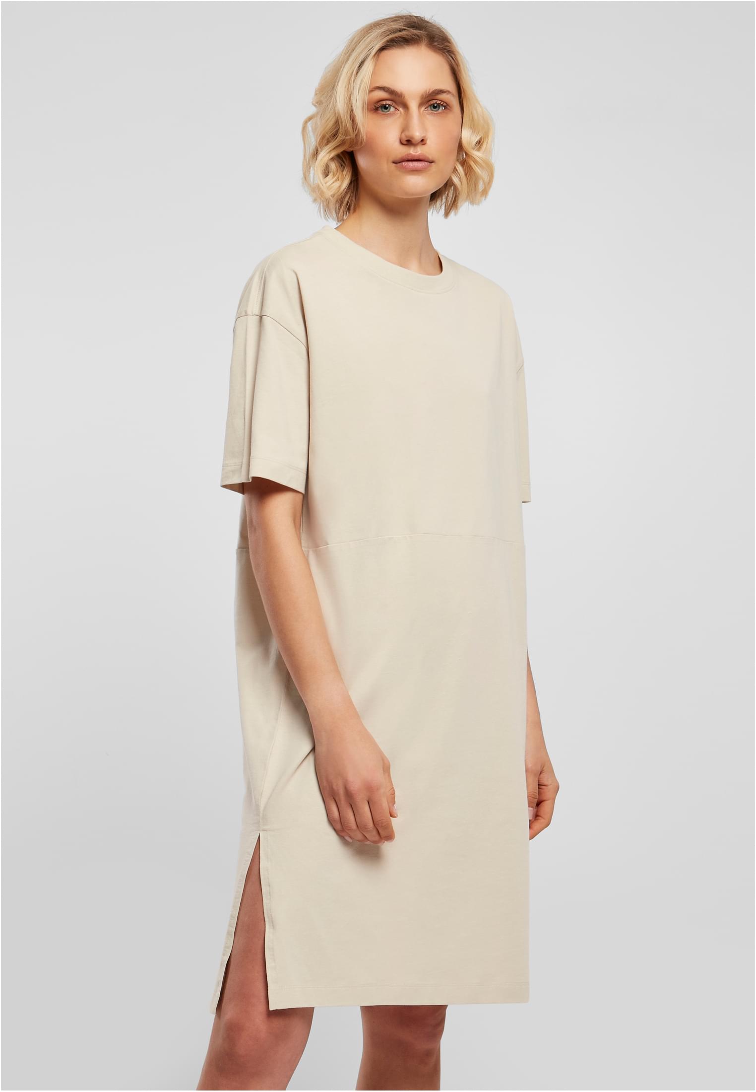 Ladies Organic Oversized Slit Tee Dress | softseagrass