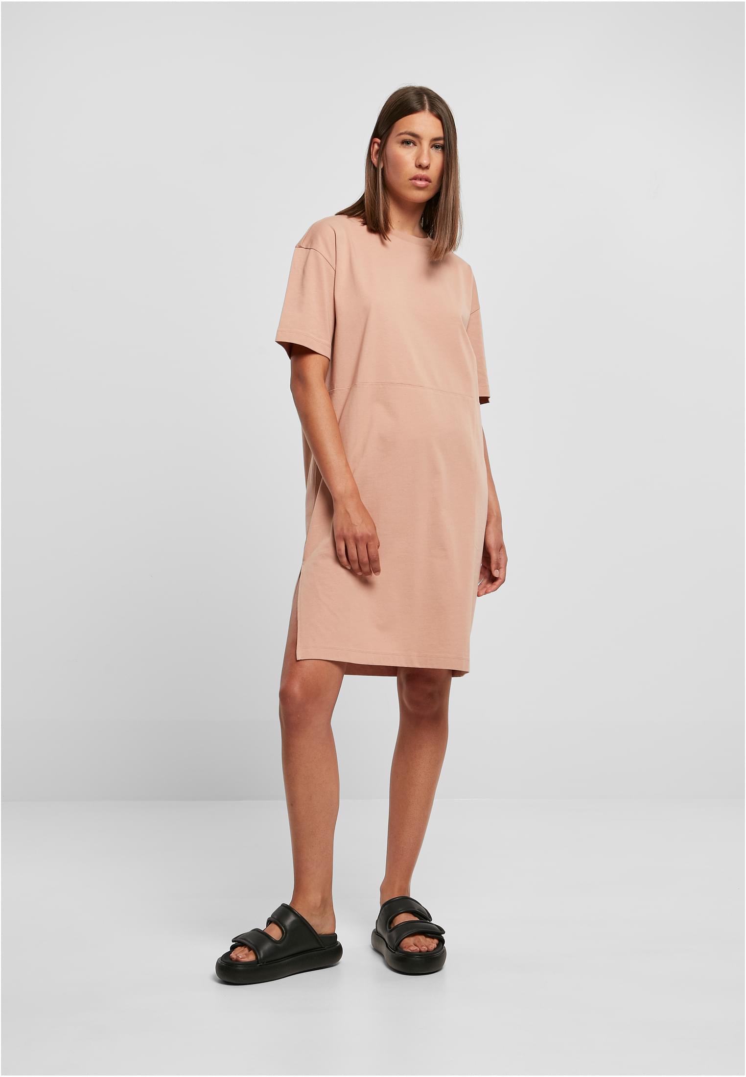 Ladies Organic Oversized Slit Tee Dress | amber