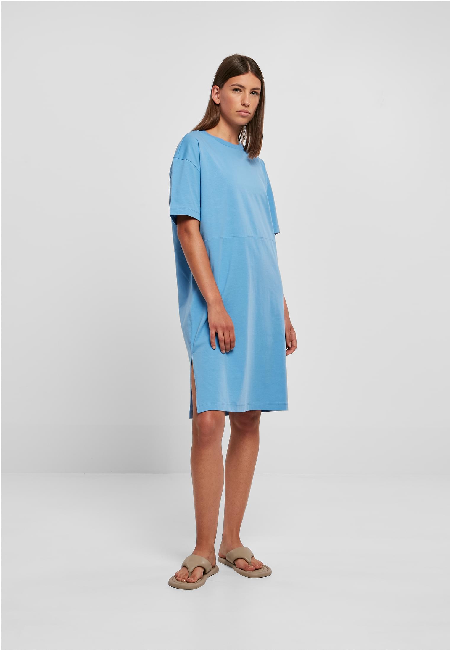 Ladies Organic Oversized Slit Tee Dress | horizonblue