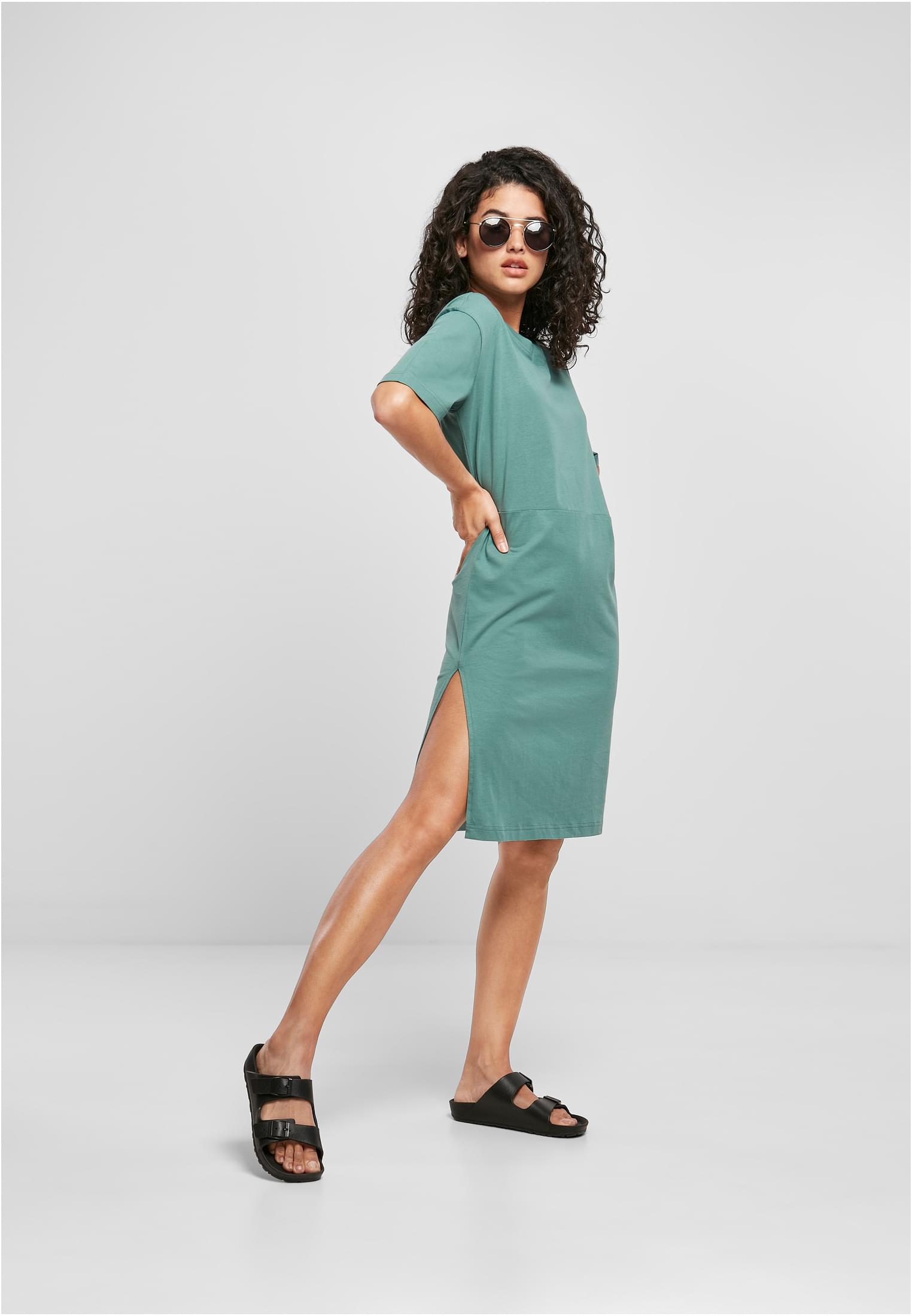 Ladies Organic Oversized Slit Tee Dress | paleleaf