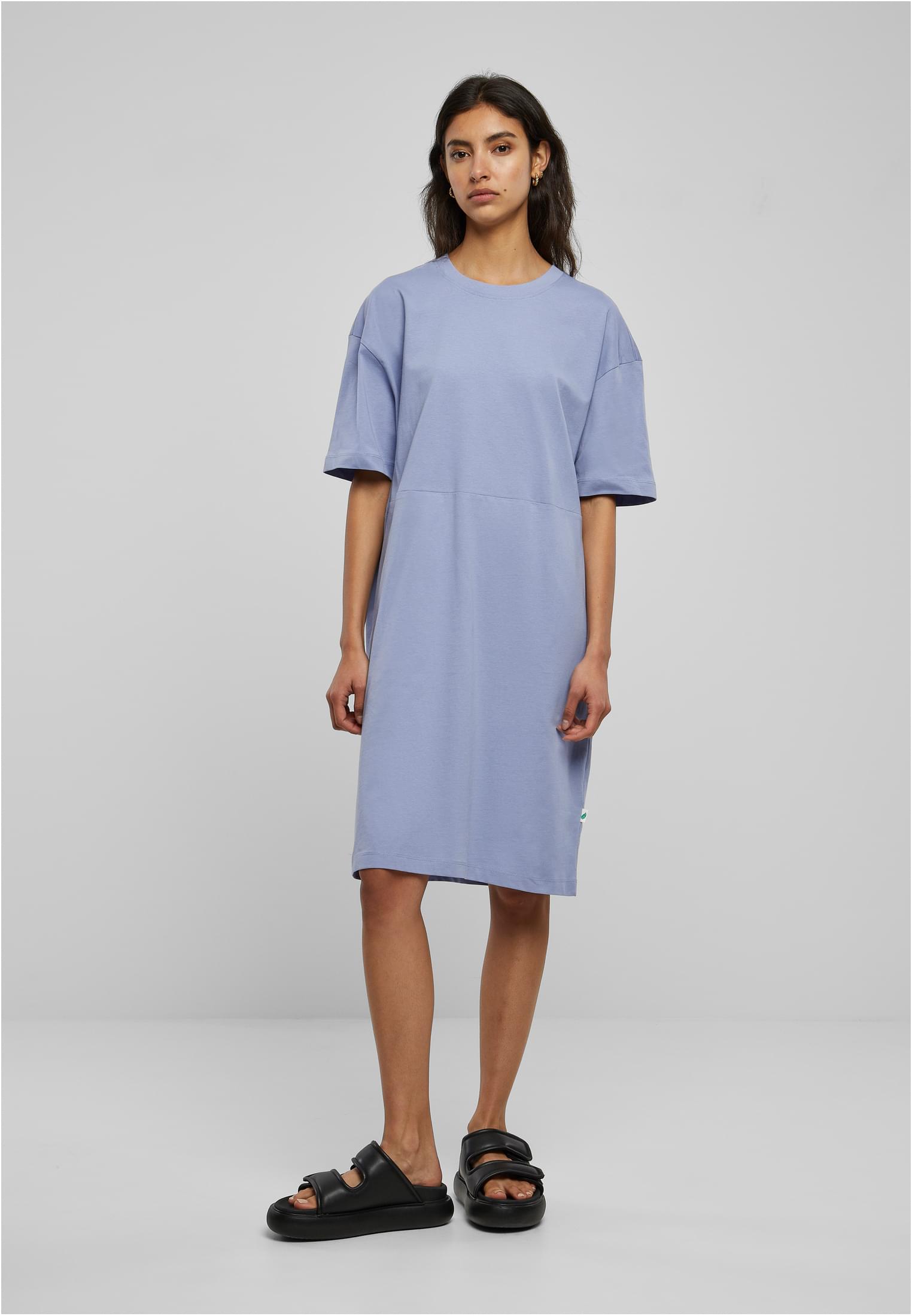 Ladies Organic Oversized Slit Tee Dress | violablue