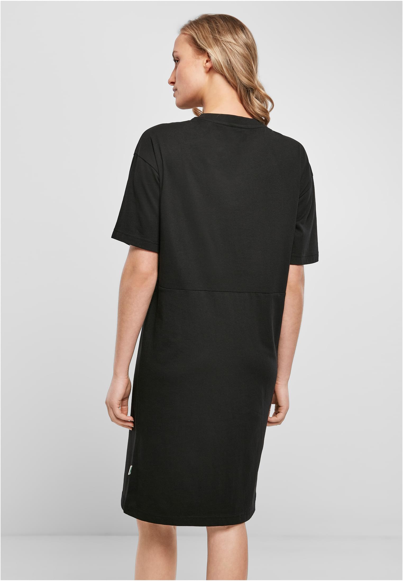 Ladies Organic Oversized Slit Tee Dress | black