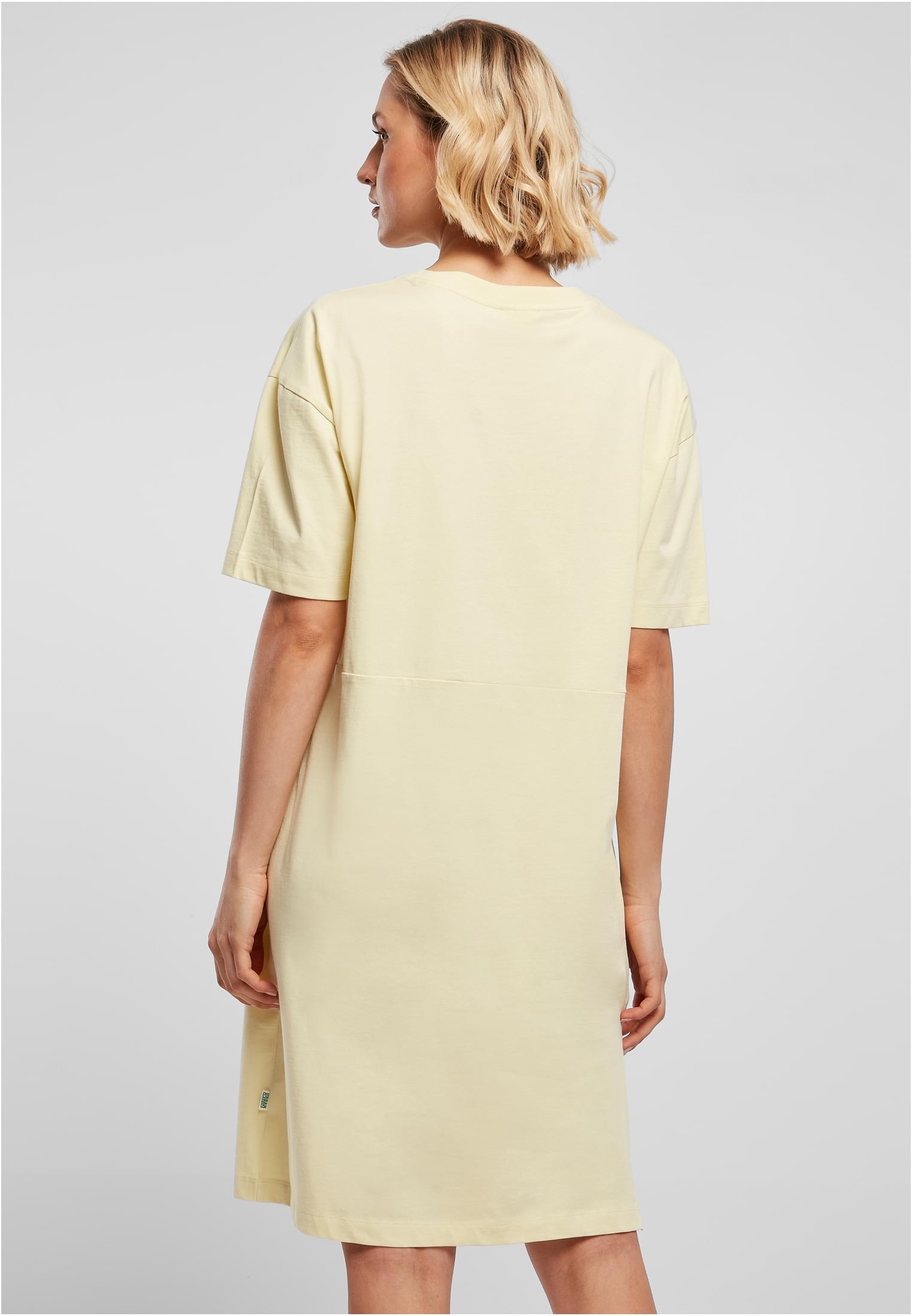 Ladies Organic Oversized Slit Tee Dress | softyellow