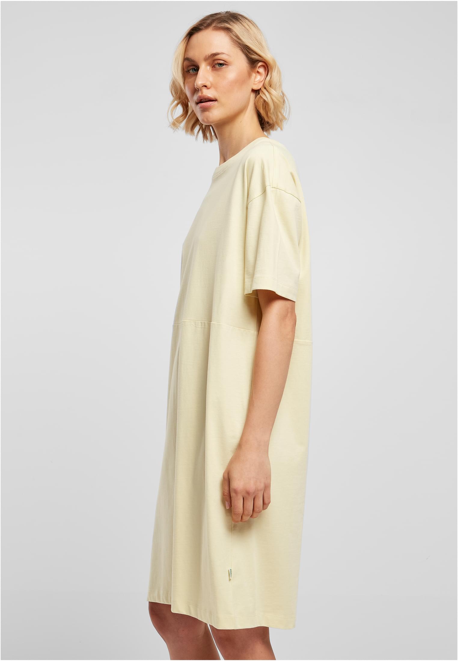 Ladies Organic Oversized Slit Tee Dress | softyellow