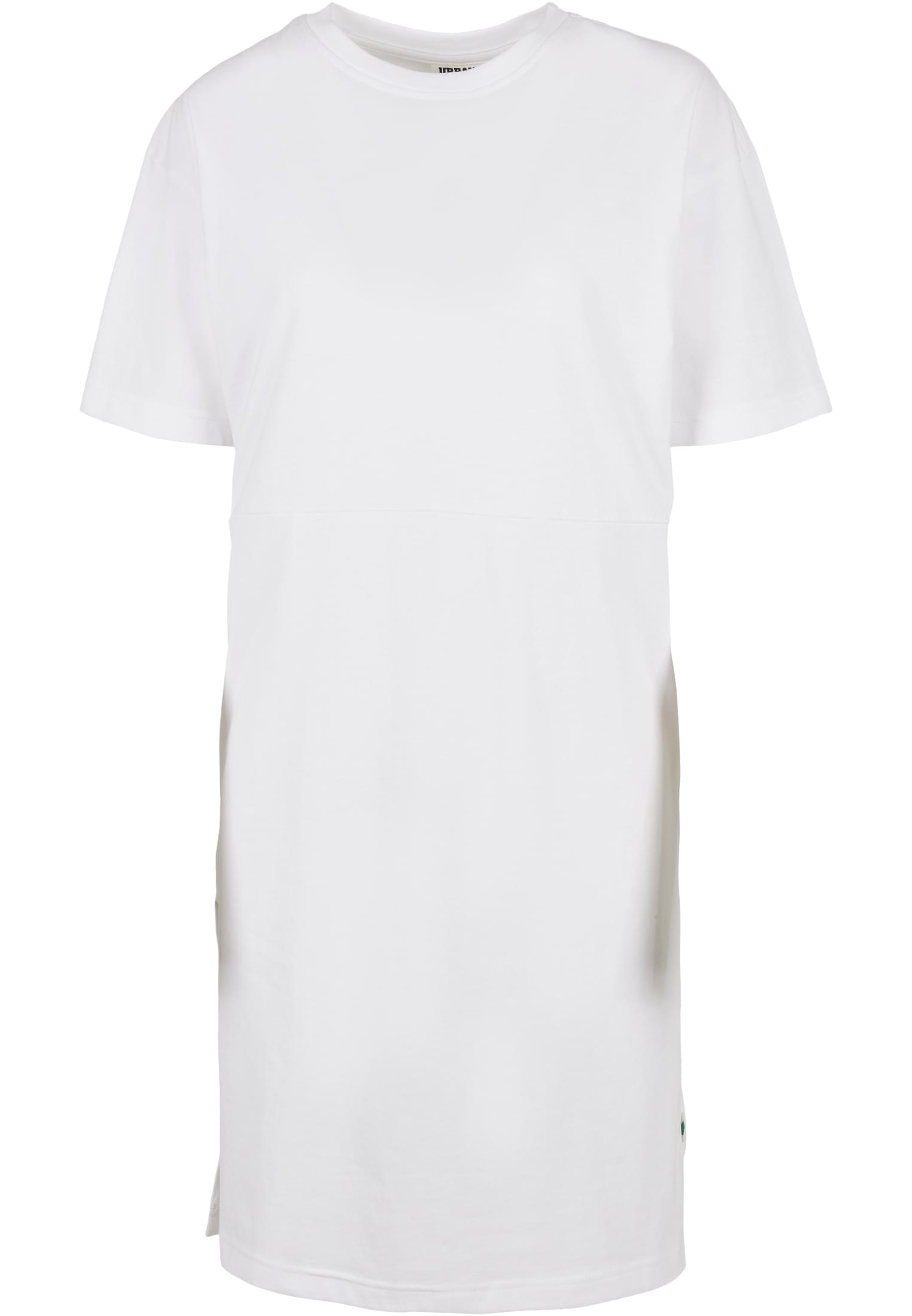 Ladies Organic Oversized Slit Tee Dress | white