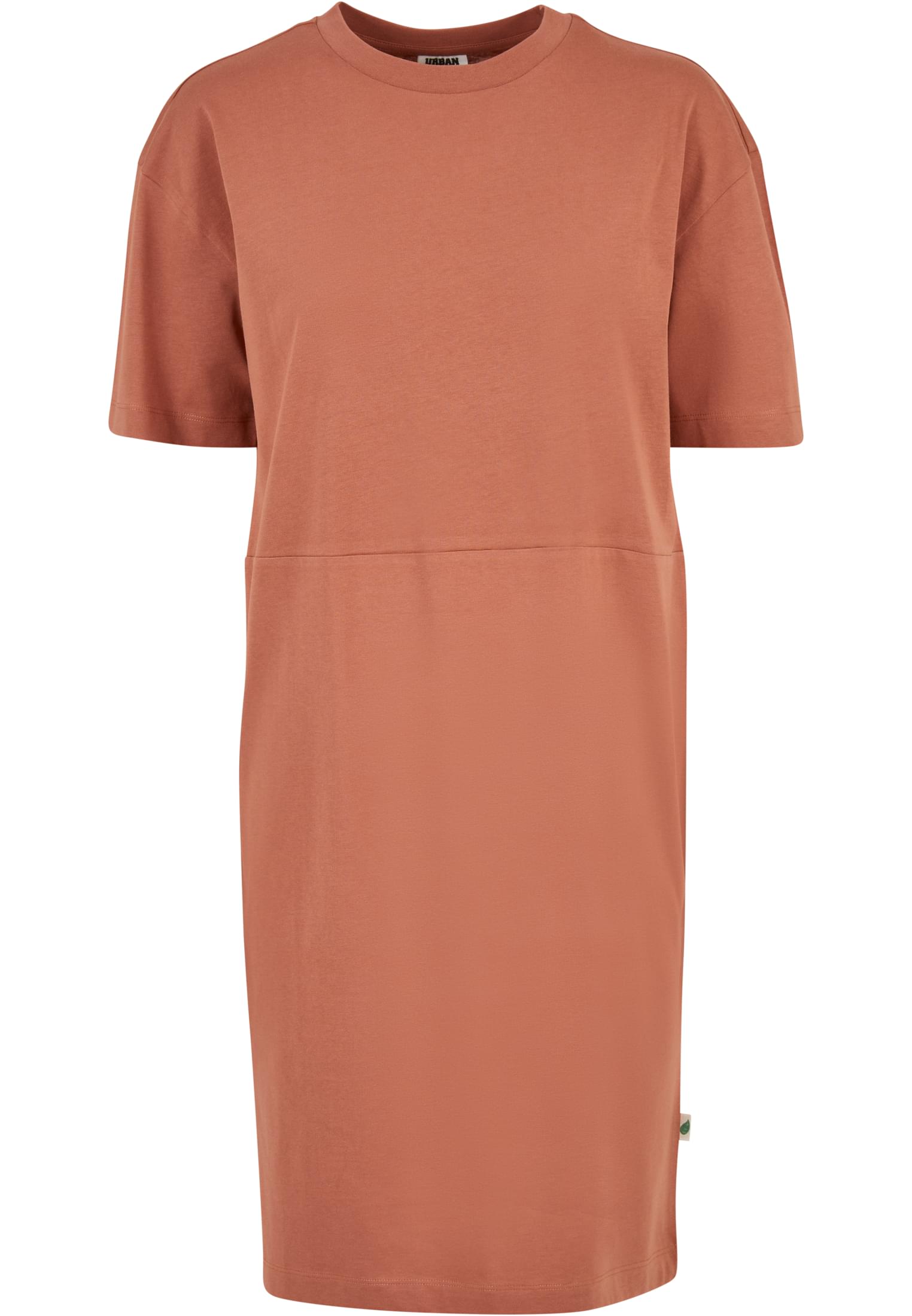 Ladies Organic Oversized Slit Tee Dress | terracotta