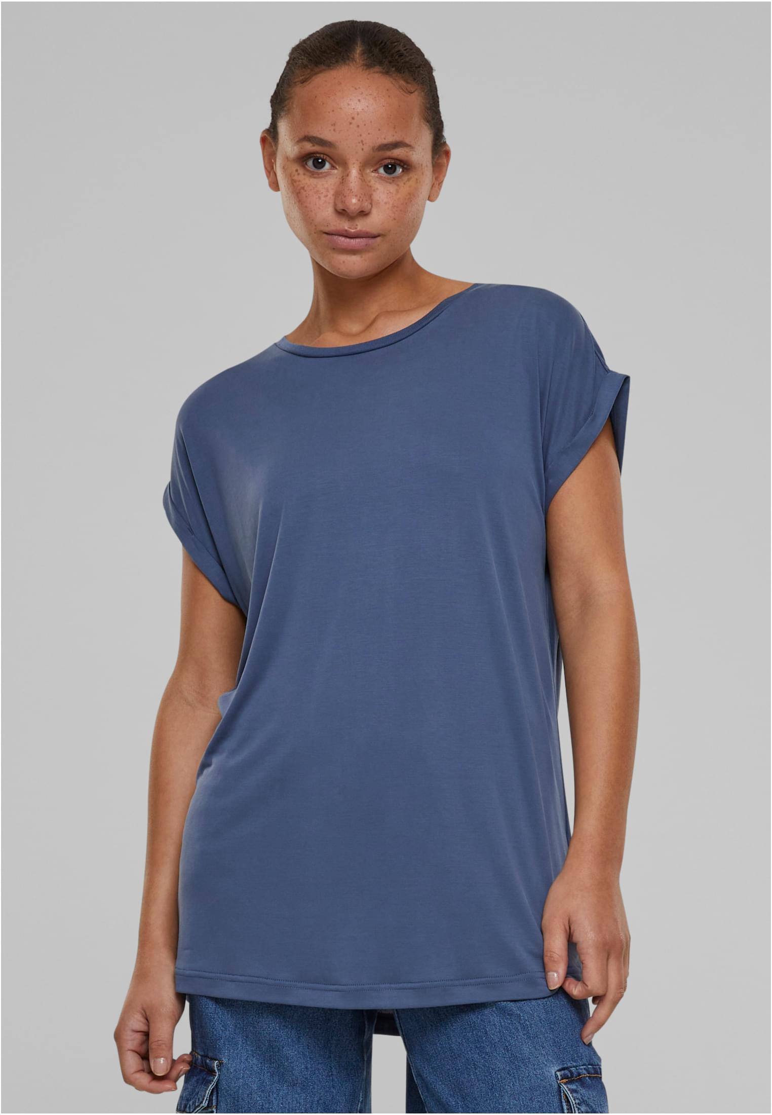 Ladies Modal Extended Shoulder Tee | vintageblue