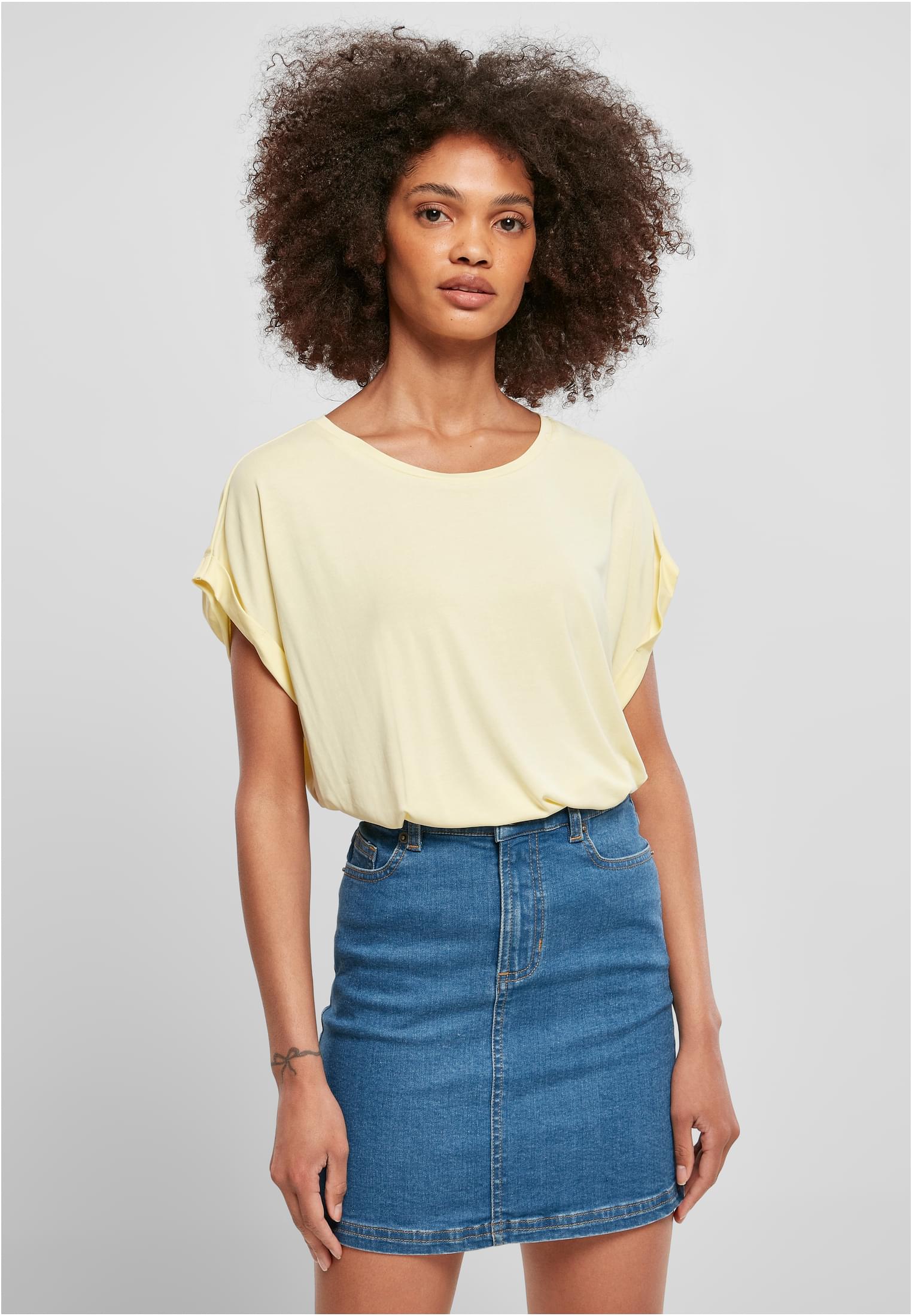 Ladies Modal Extended Shoulder Tee | softyellow