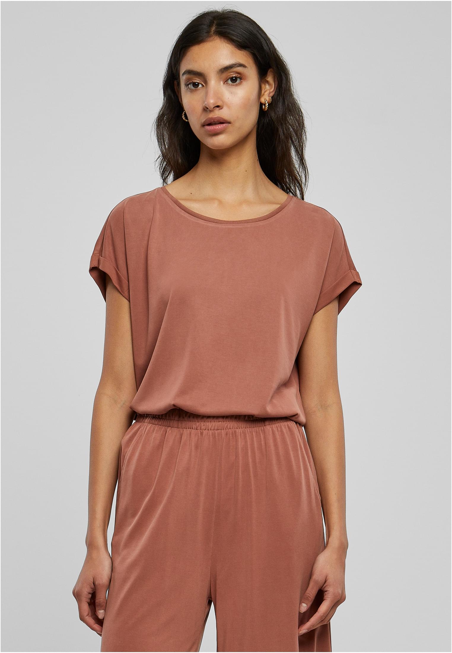 Ladies Modal Extended Shoulder Tee | terracotta