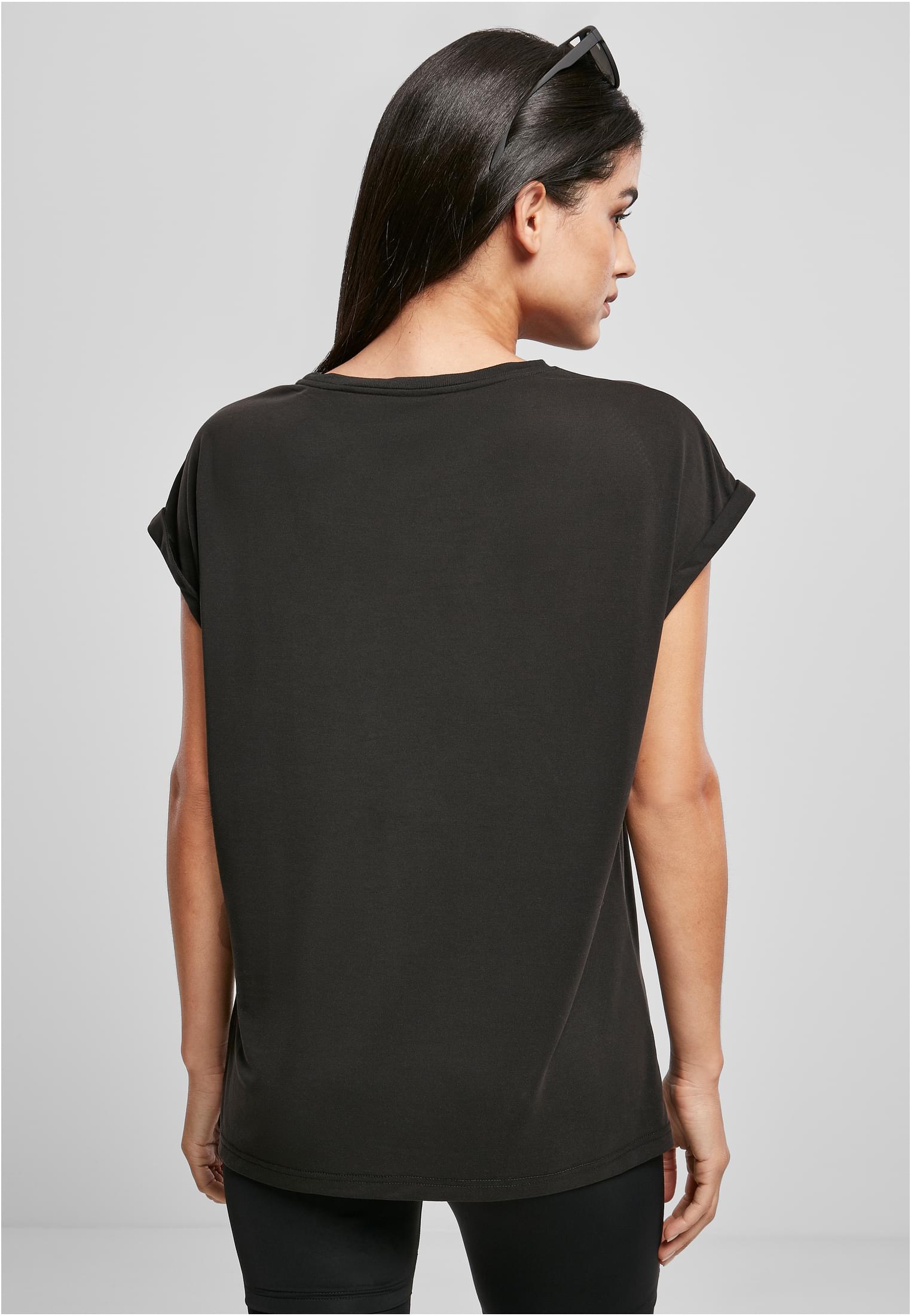 Ladies Modal Extended Shoulder Tee | black