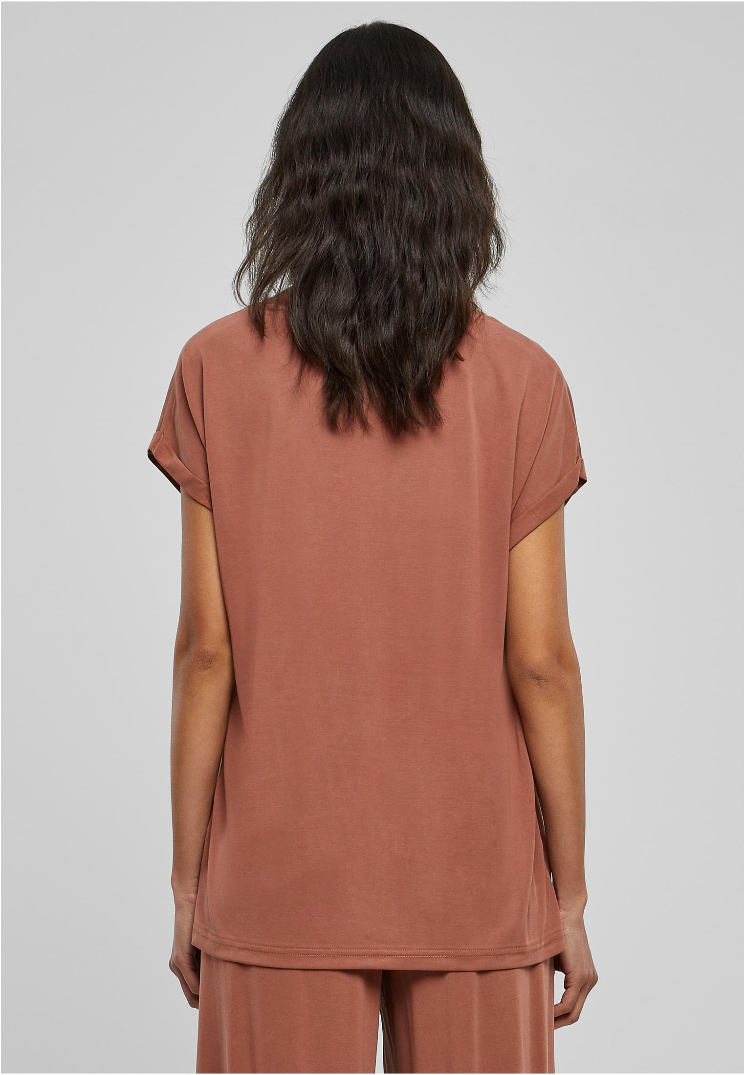 Ladies Modal Extended Shoulder Tee | terracotta