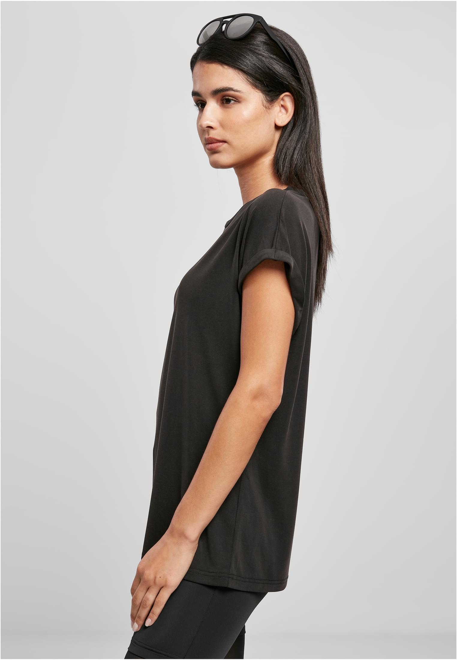 Ladies Modal Extended Shoulder Tee | black