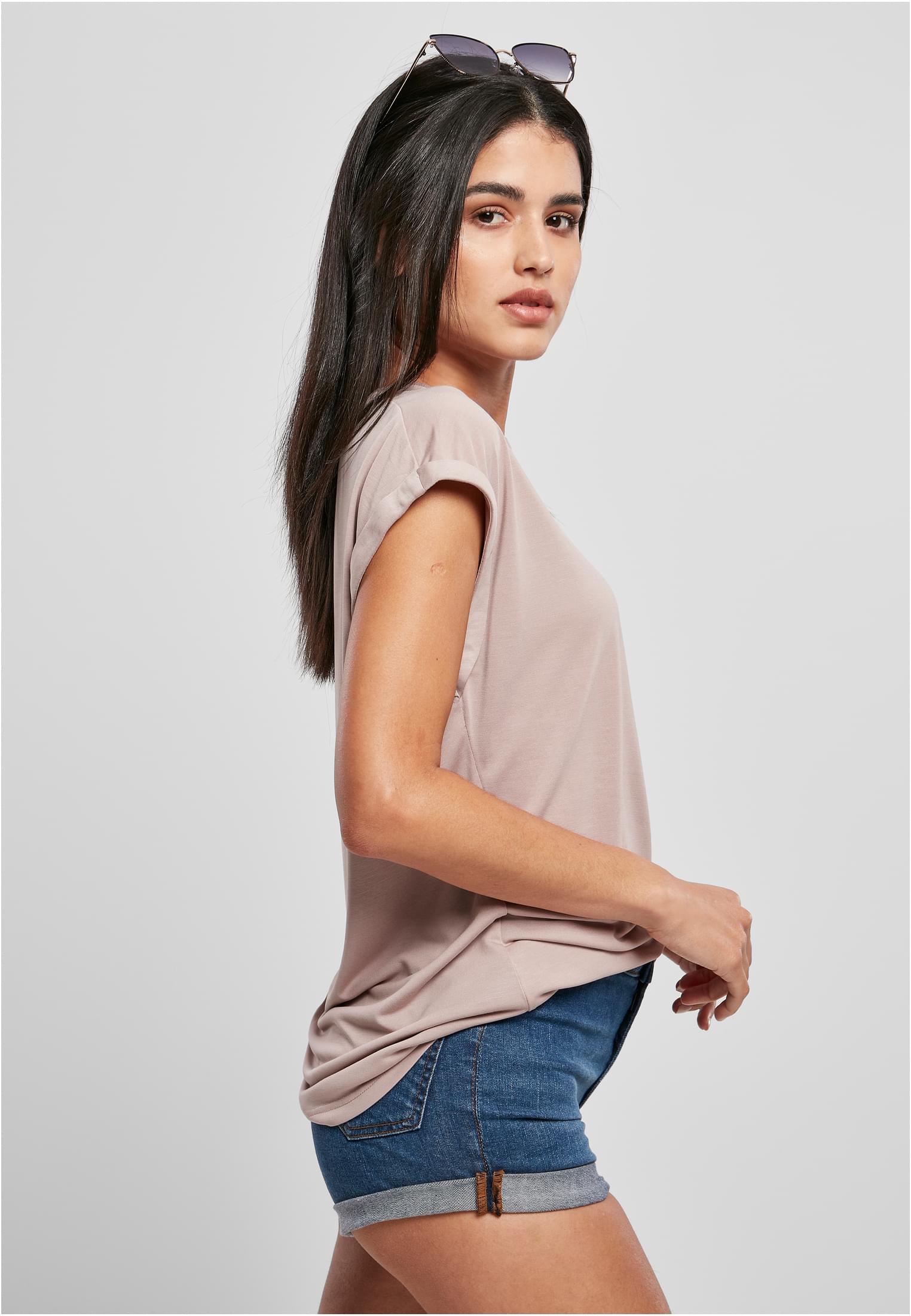 Ladies Modal Extended Shoulder Tee | duskrose