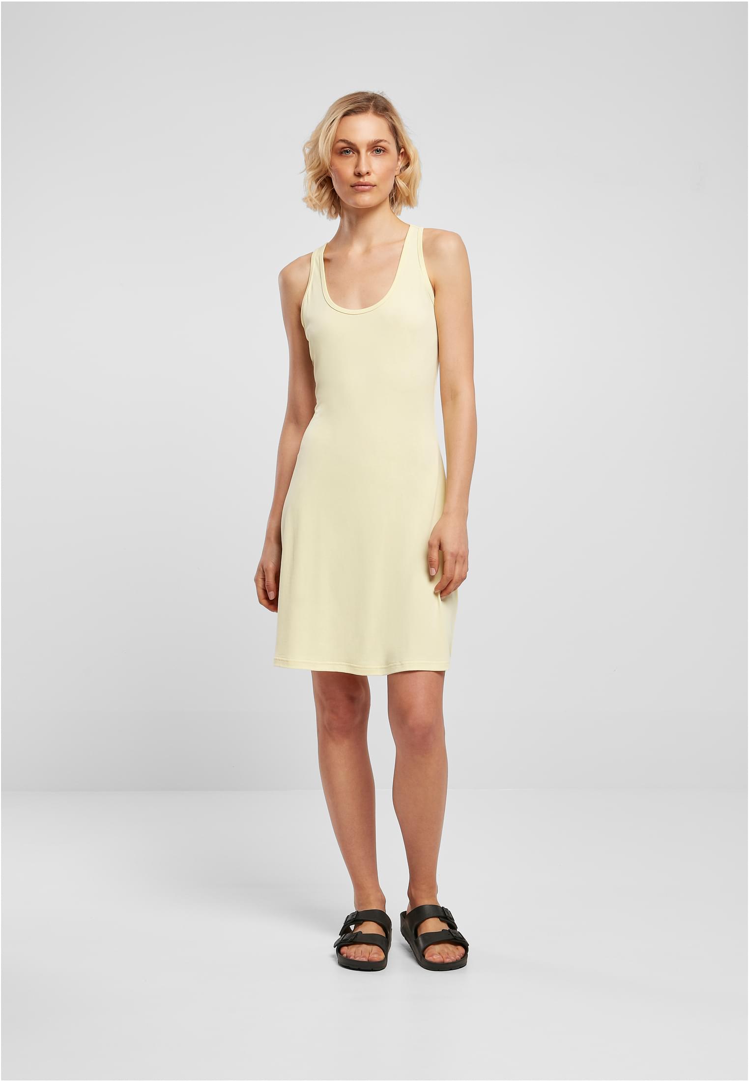 Ladies Modal Short Racer Back Dress | softyellow