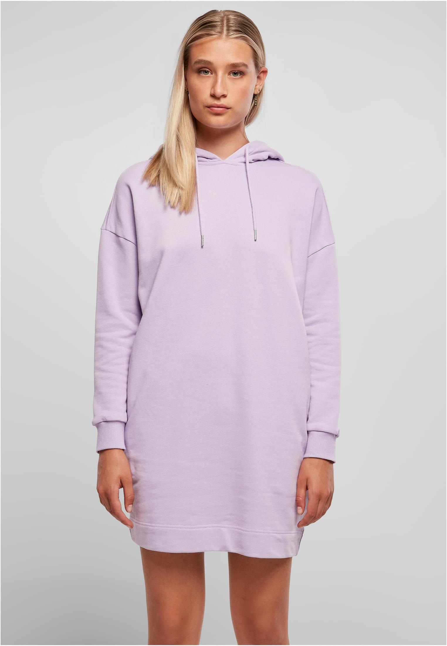 Ladies Organic Oversized Terry Hoody Dress | lilac