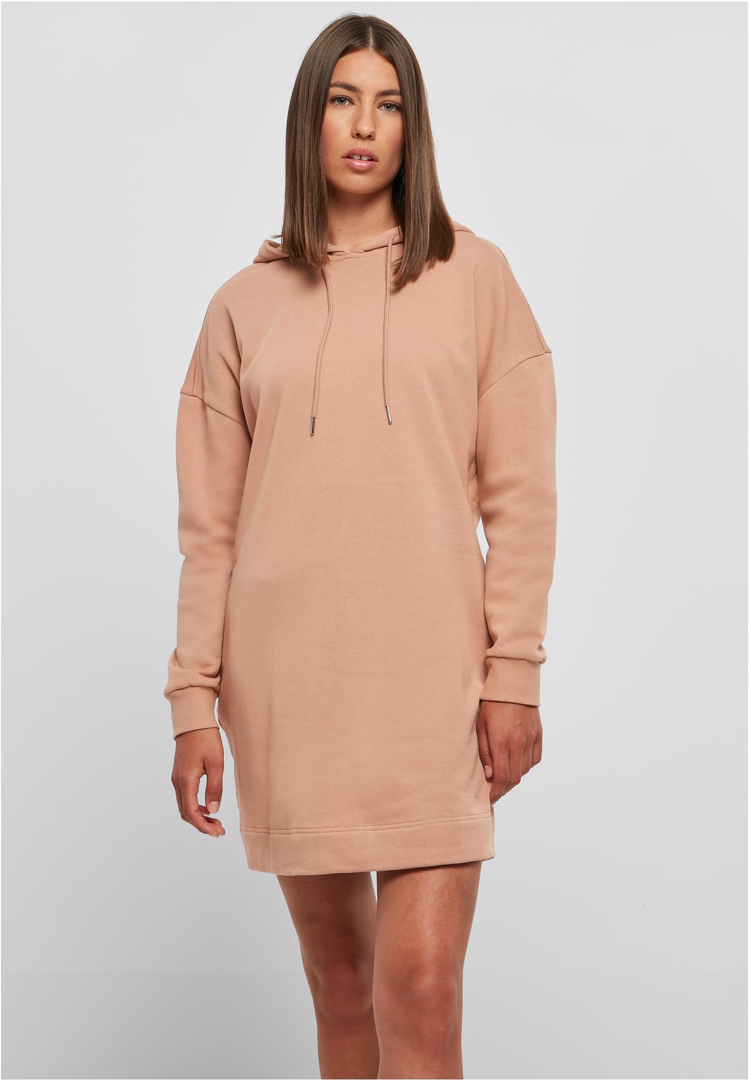 Ladies Organic Oversized Terry Hoody Dress | amber