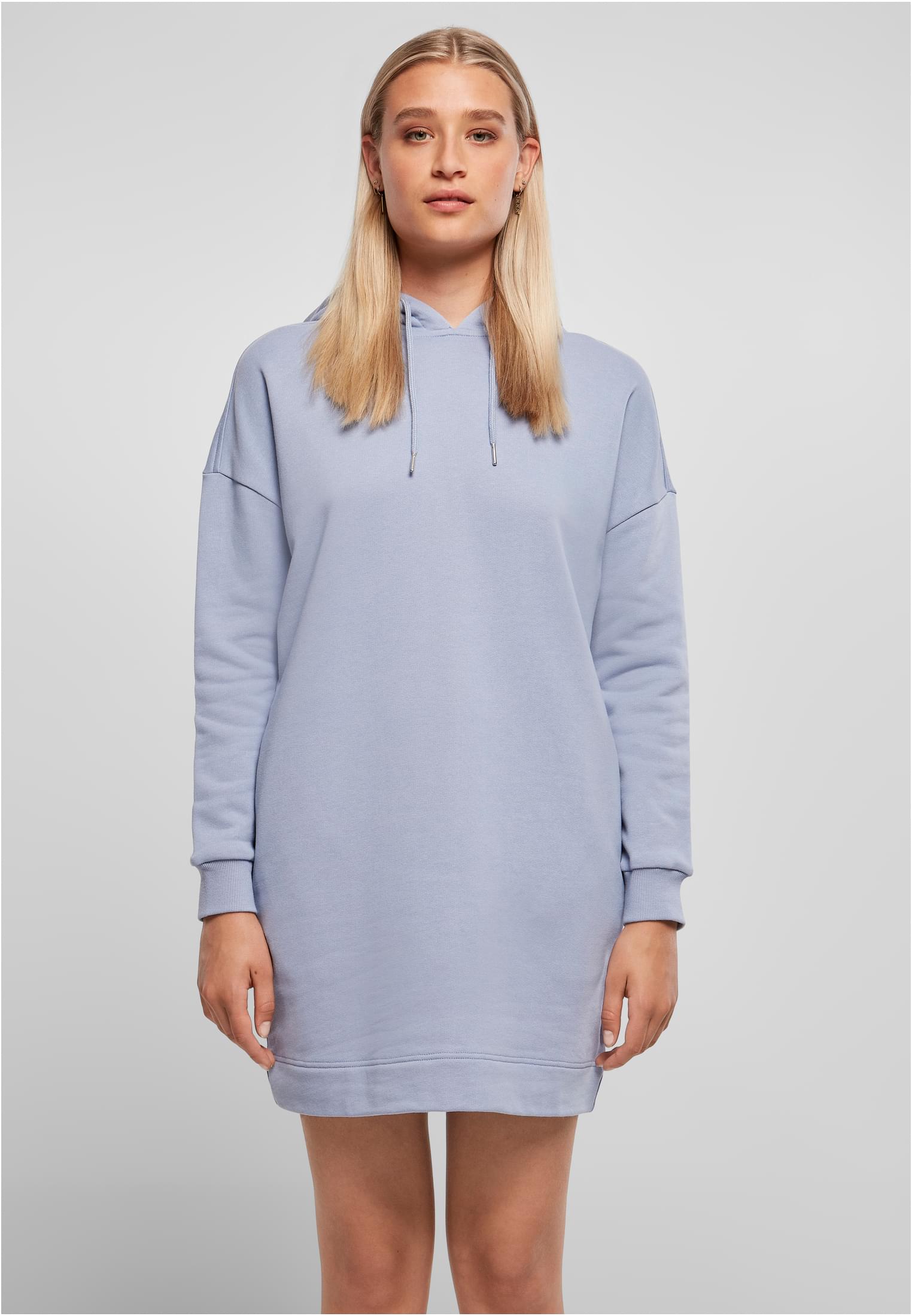 Ladies Organic Oversized Terry Hoody Dress | violablue