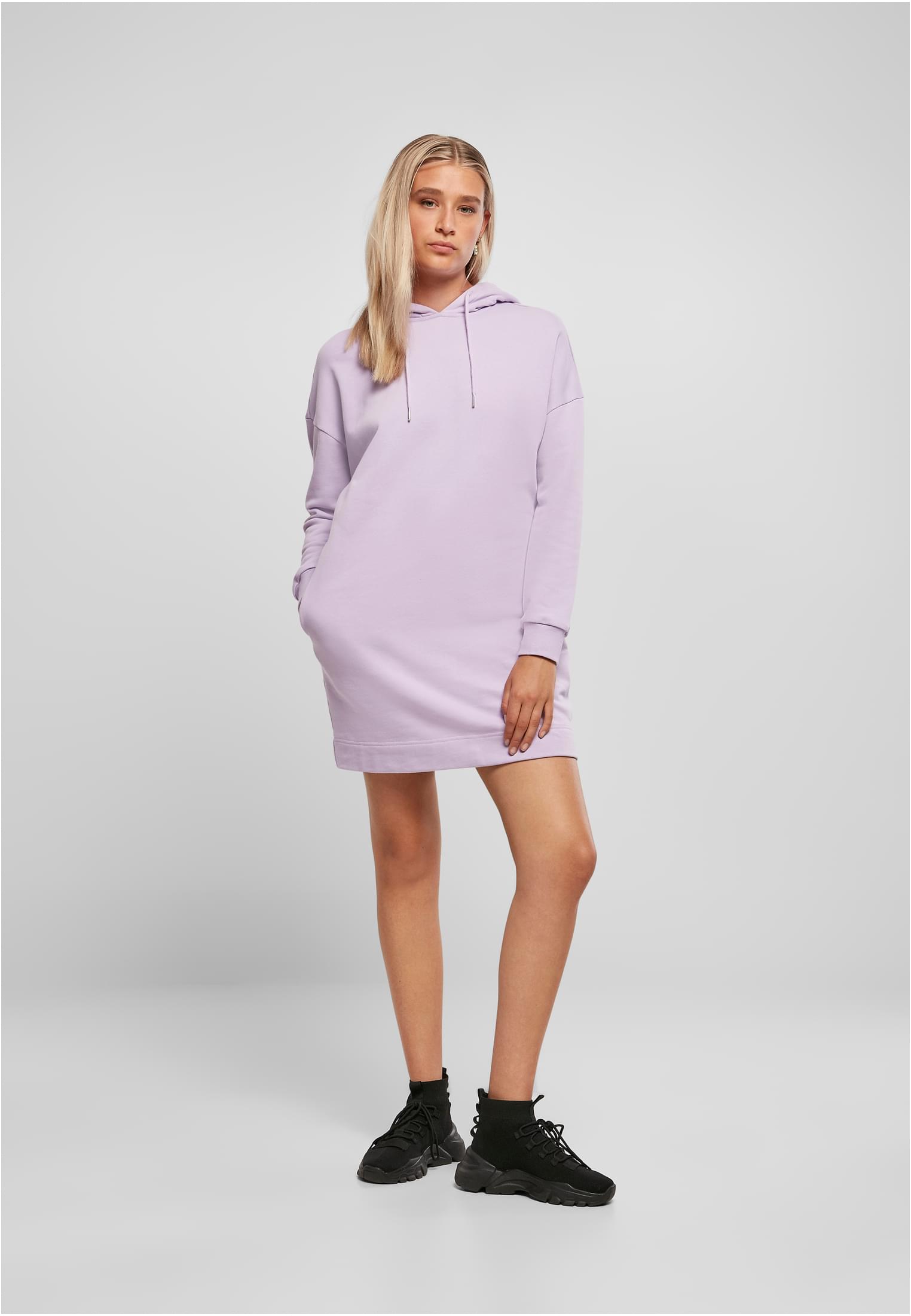 Ladies Organic Oversized Terry Hoody Dress | lilac