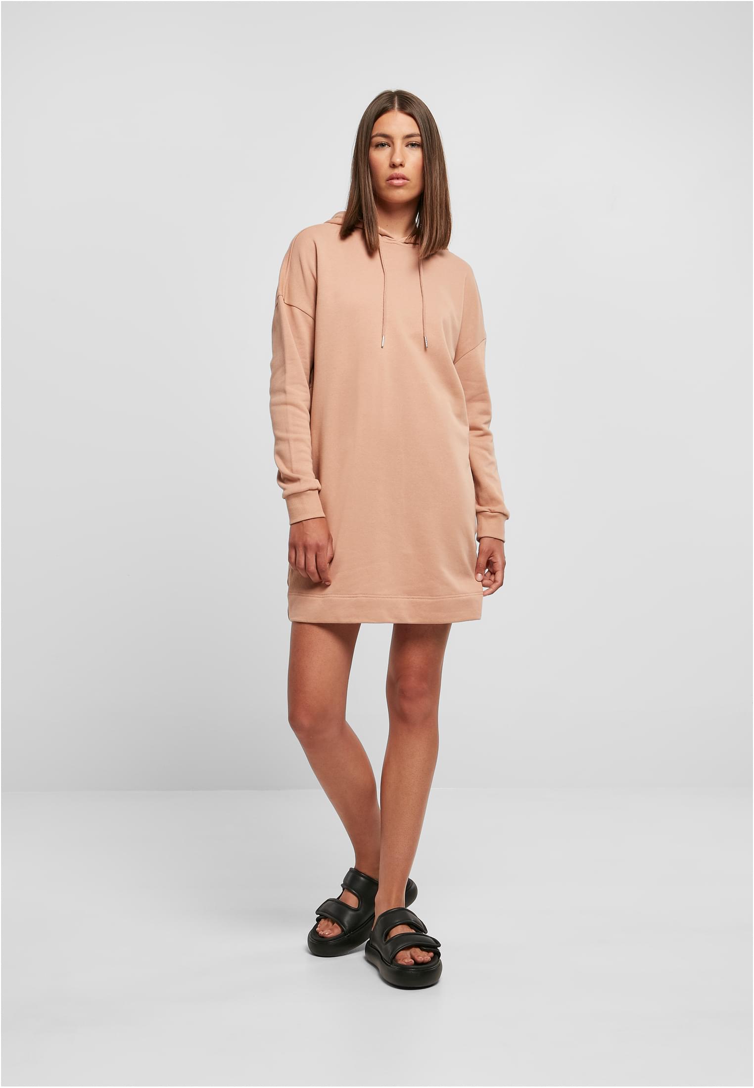 Ladies Organic Oversized Terry Hoody Dress | amber