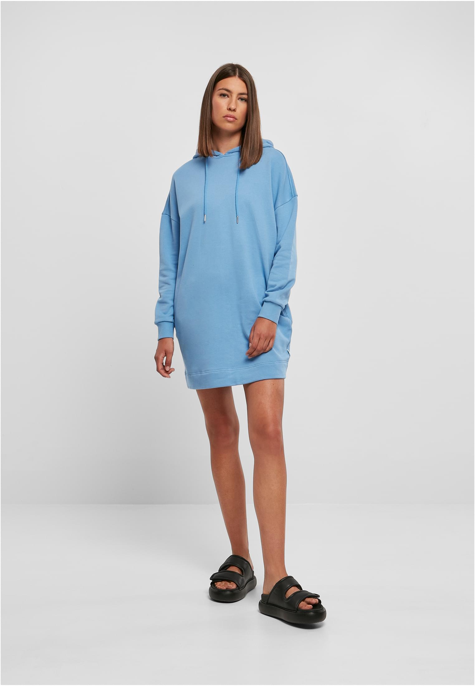 Ladies Organic Oversized Terry Hoody Dress | horizonblue