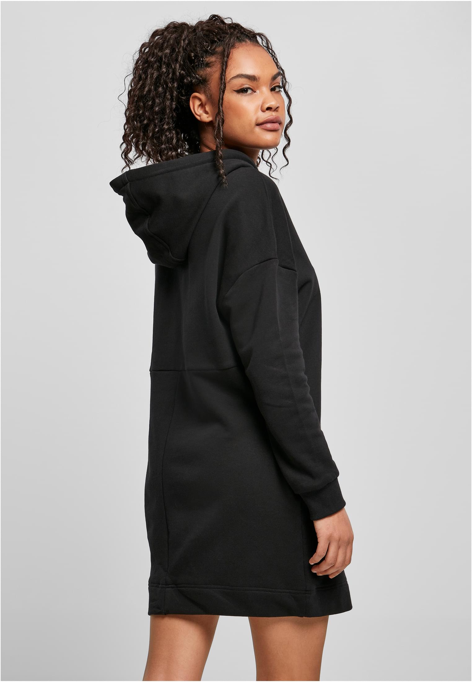 Ladies Organic Oversized Terry Hoody Dress | black