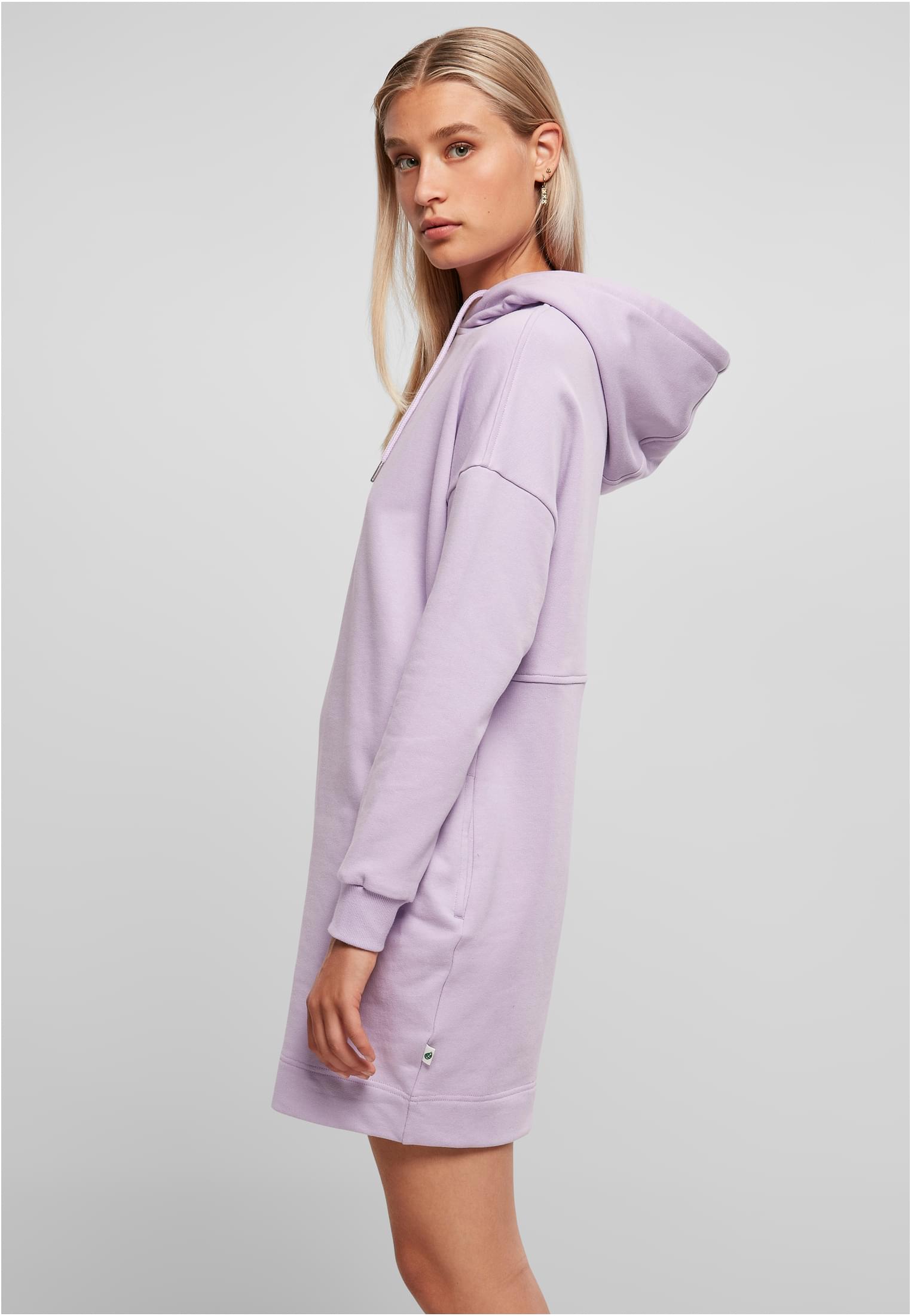 Ladies Organic Oversized Terry Hoody Dress | lilac