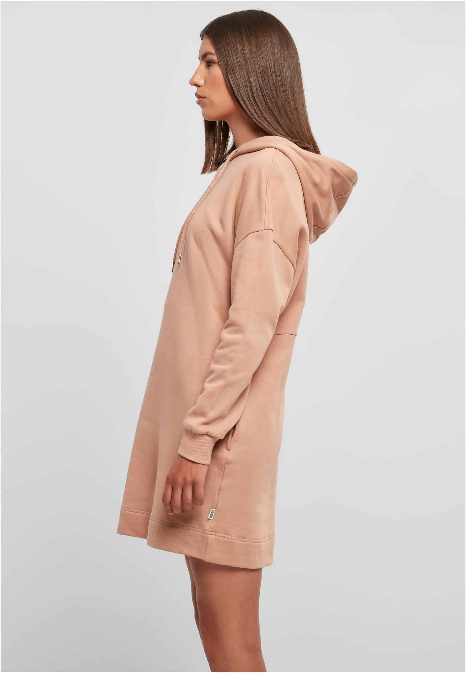 Ladies Organic Oversized Terry Hoody Dress | amber