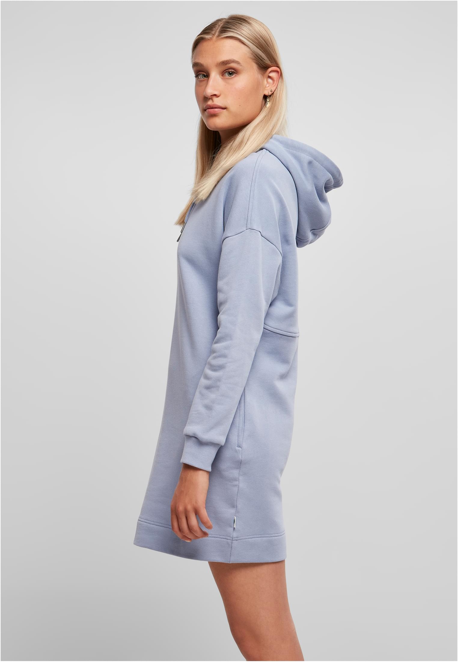 Ladies Organic Oversized Terry Hoody Dress | violablue