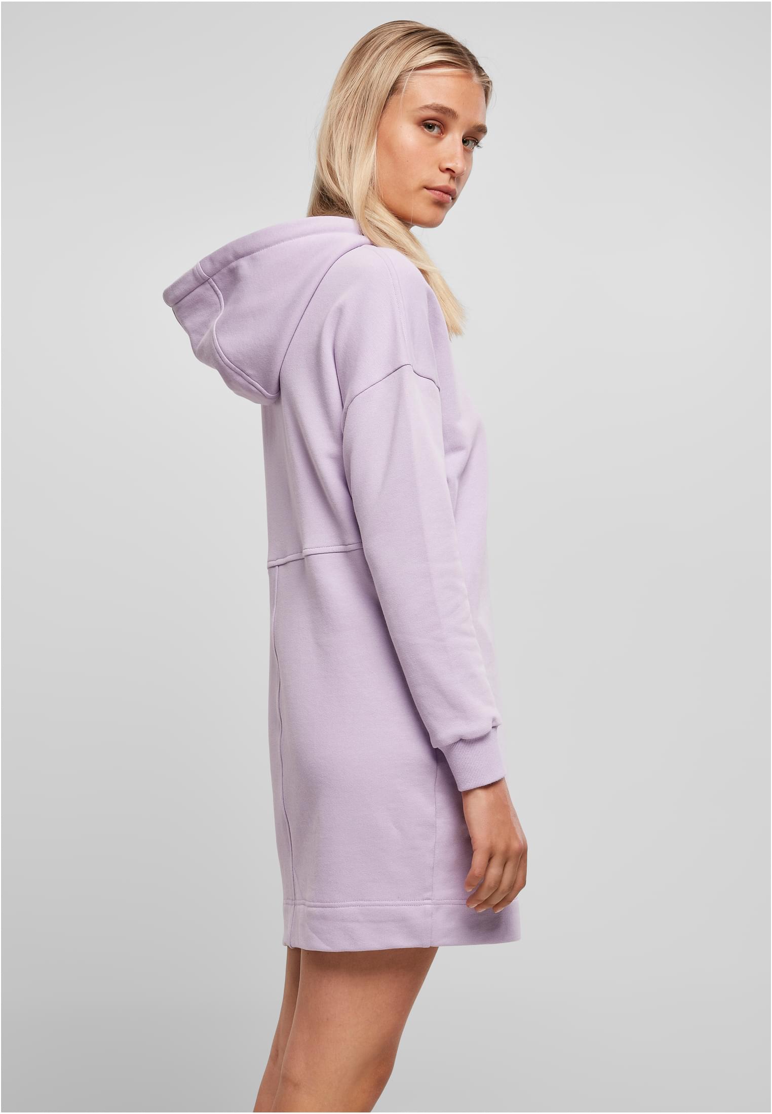 Ladies Organic Oversized Terry Hoody Dress | lilac