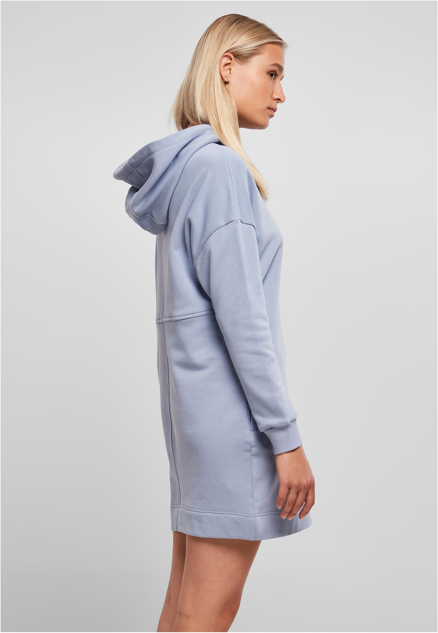 Ladies Organic Oversized Terry Hoody Dress | violablue