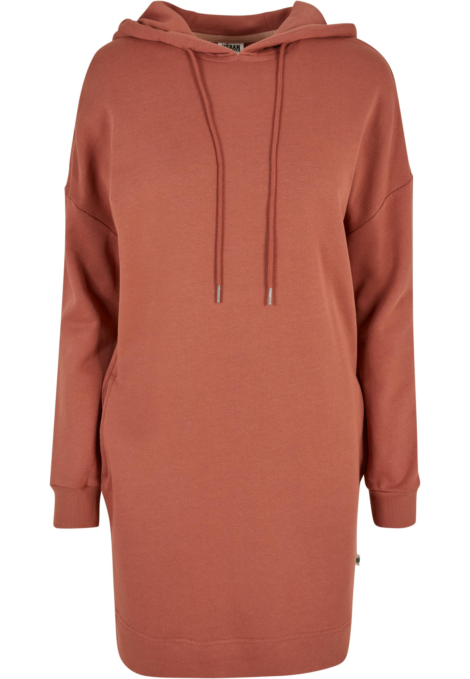 Ladies Organic Oversized Terry Hoody Dress | terracotta