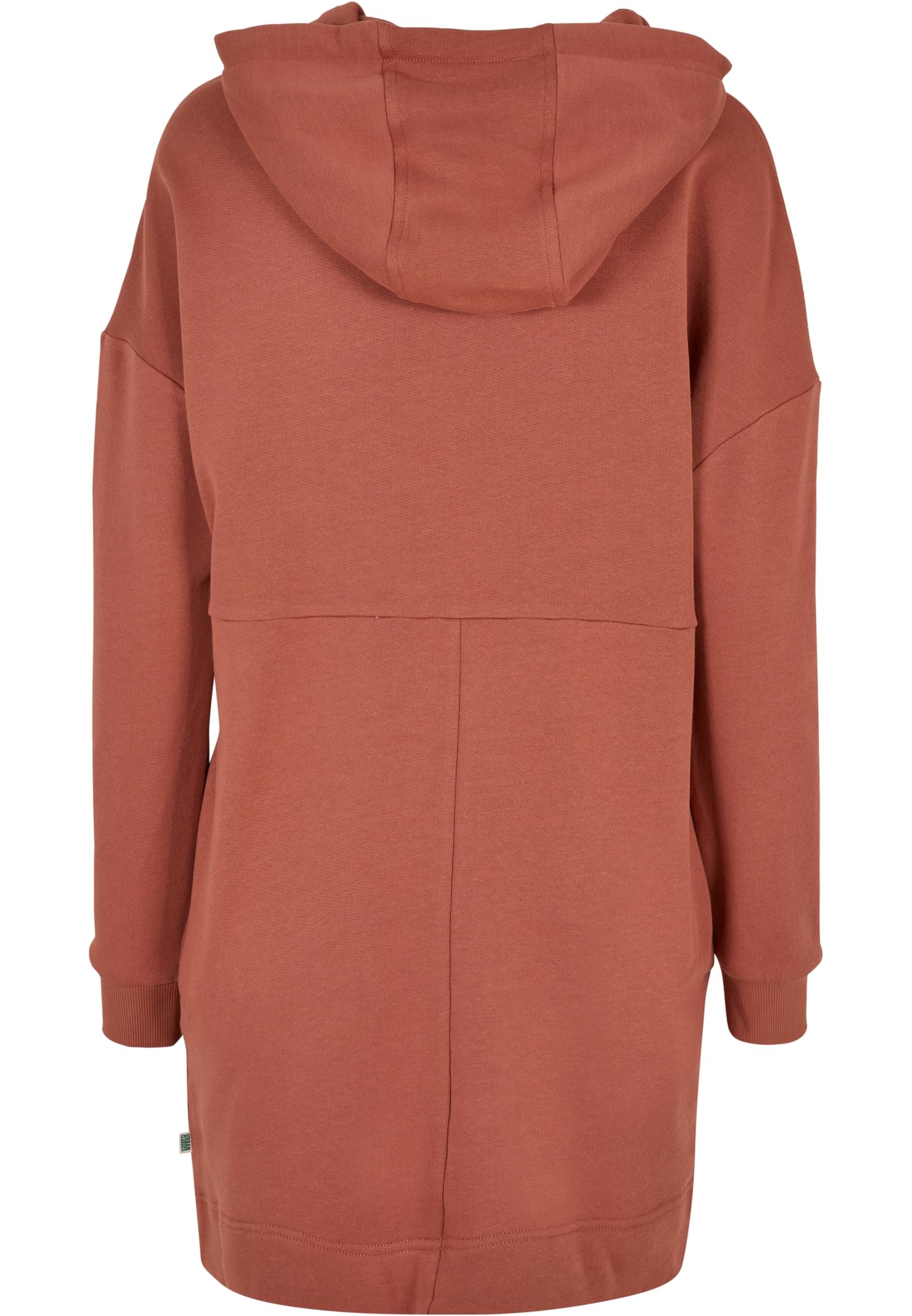 Ladies Organic Oversized Terry Hoody Dress | terracotta