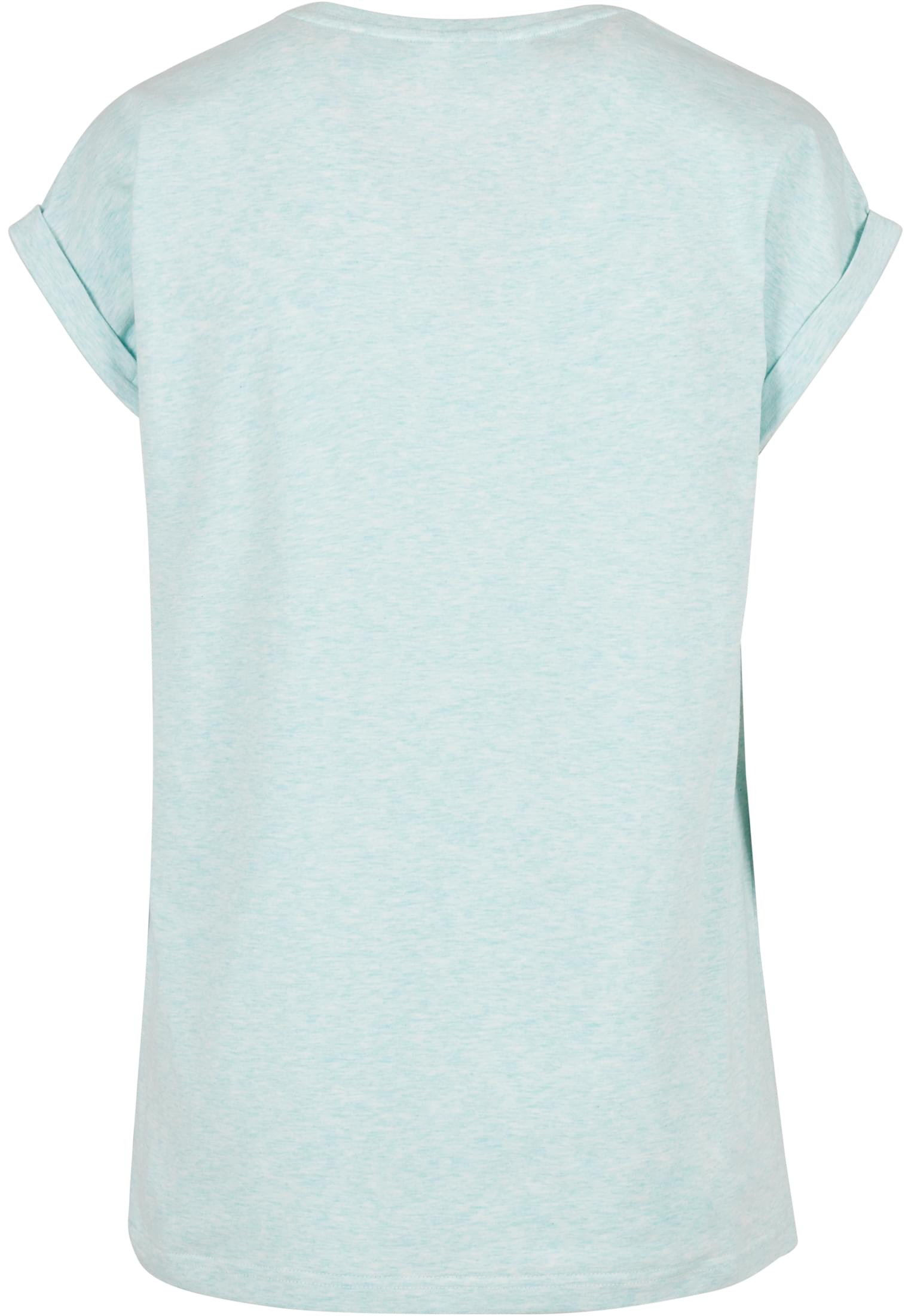 Ladies Color Melange Extended Shoulder Tee | aqua melange