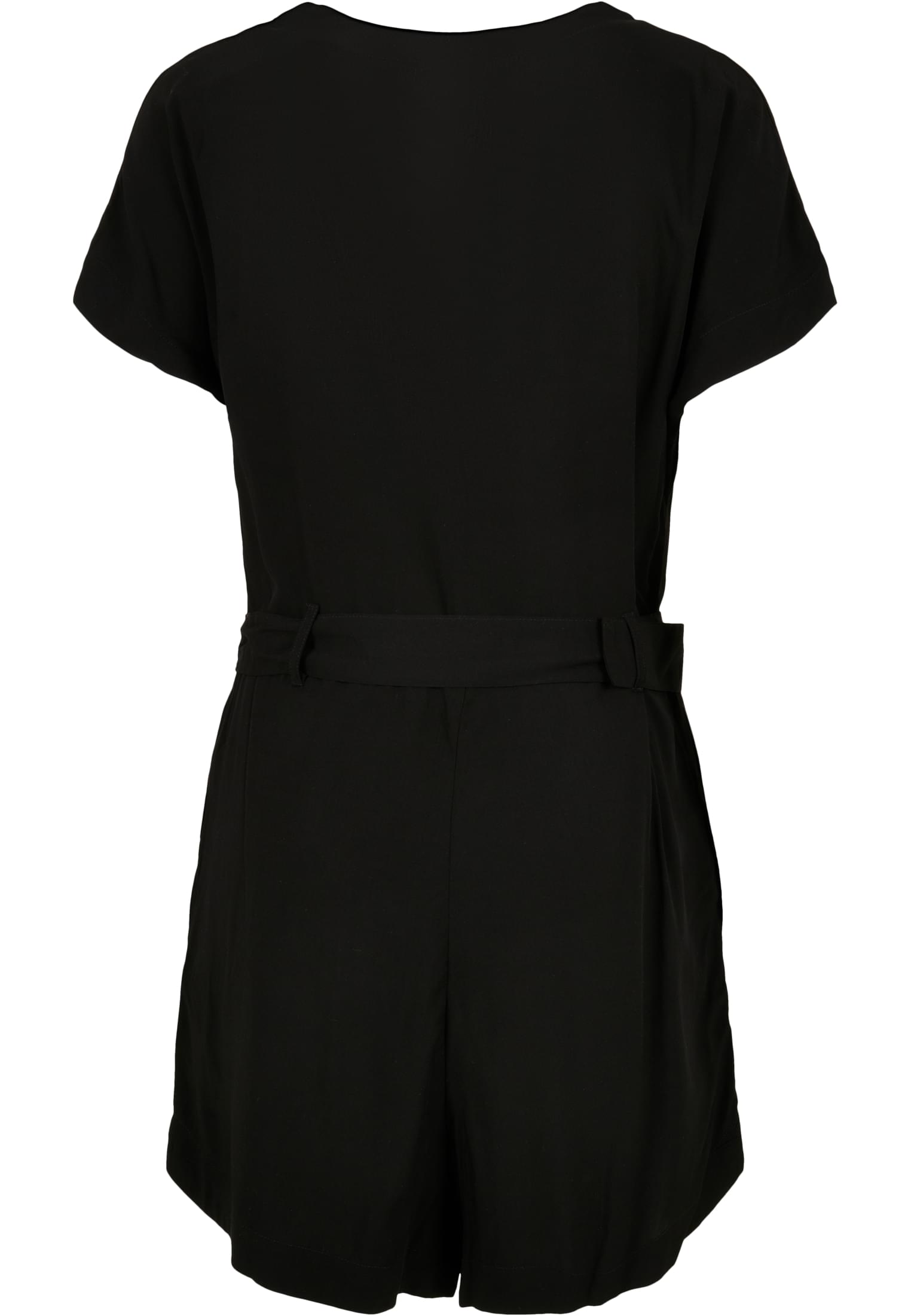 Ladies Short Viscose Belt Jumpsuit | black